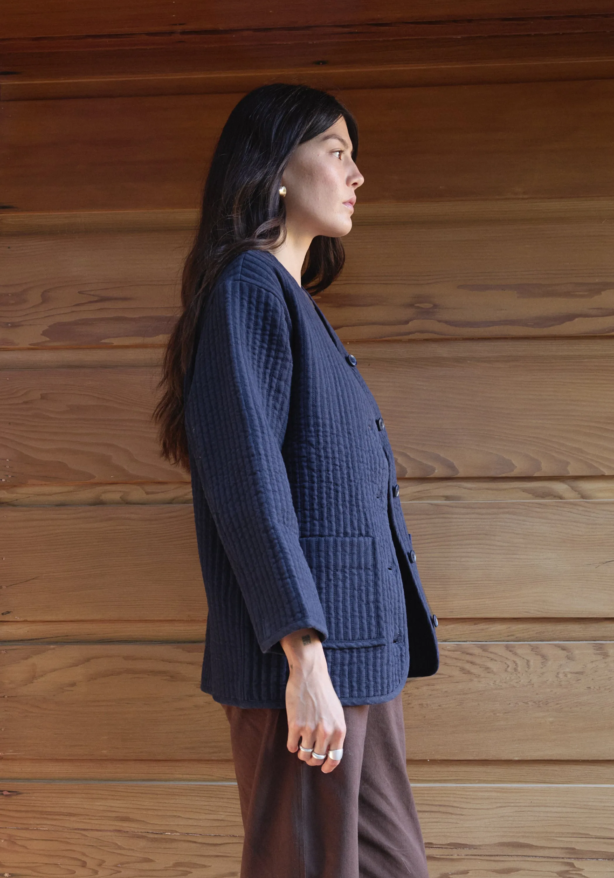 Quilted Jacket Navy sold by First Rite product image thumbnail 4