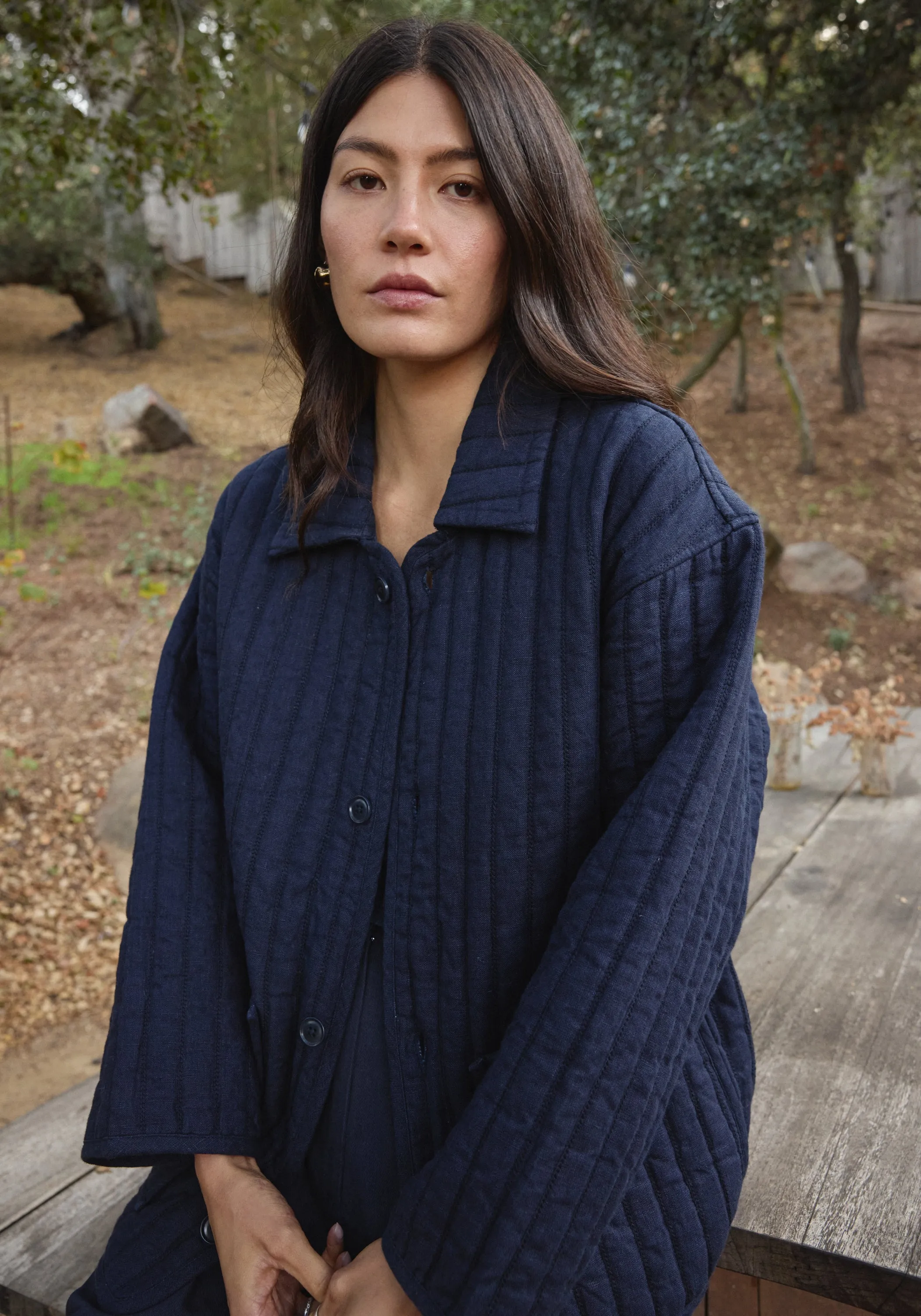 Quilted Overcoat Navy sold by First Rite product image thumbnail 4