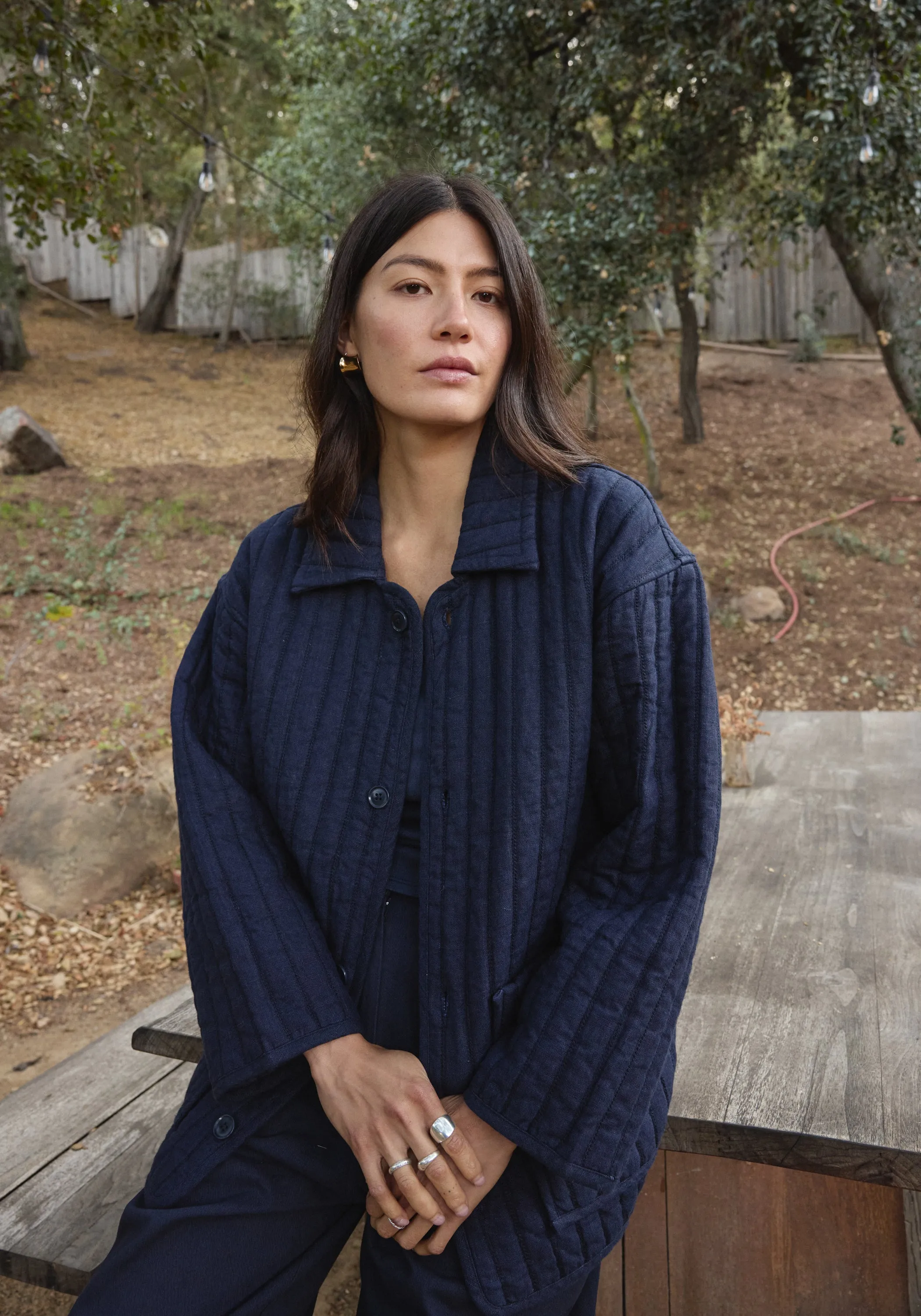 Quilted Overcoat Navy sold by First Rite product image thumbnail 3