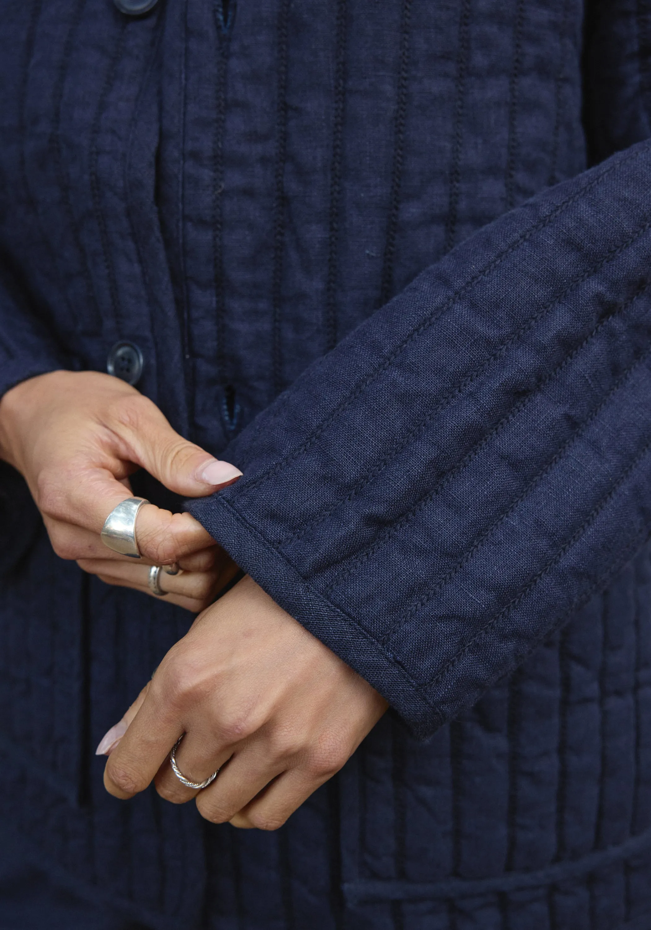 Quilted Overcoat Navy sold by First Rite product image thumbnail 2