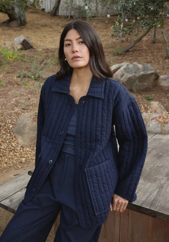 Quilted Overcoat Navy made by First Rite