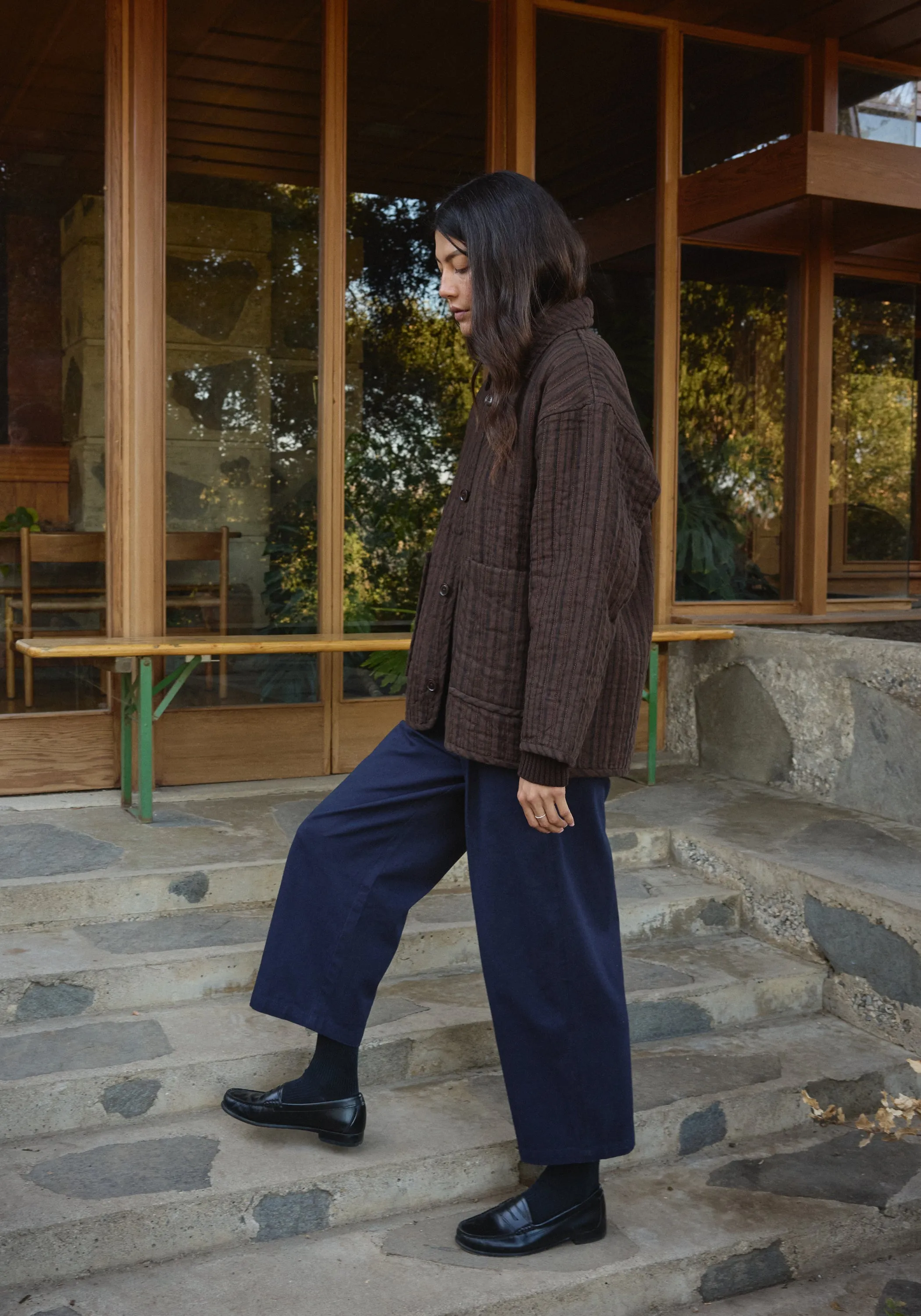 Quilted Overcoat Walnut Stripe sold by First Rite product image thumbnail 4