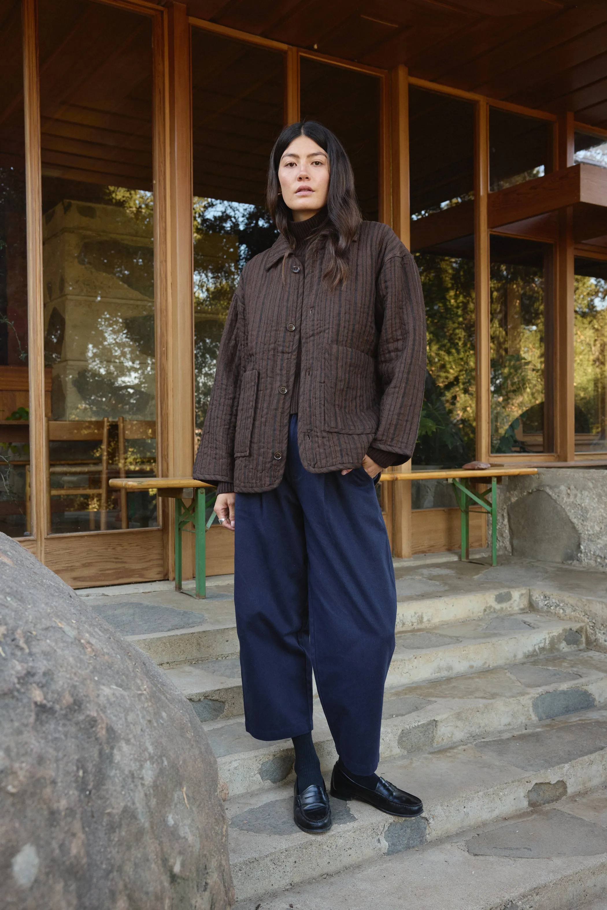 Quilted Overcoat Walnut Stripe sold by First Rite product image thumbnail 2