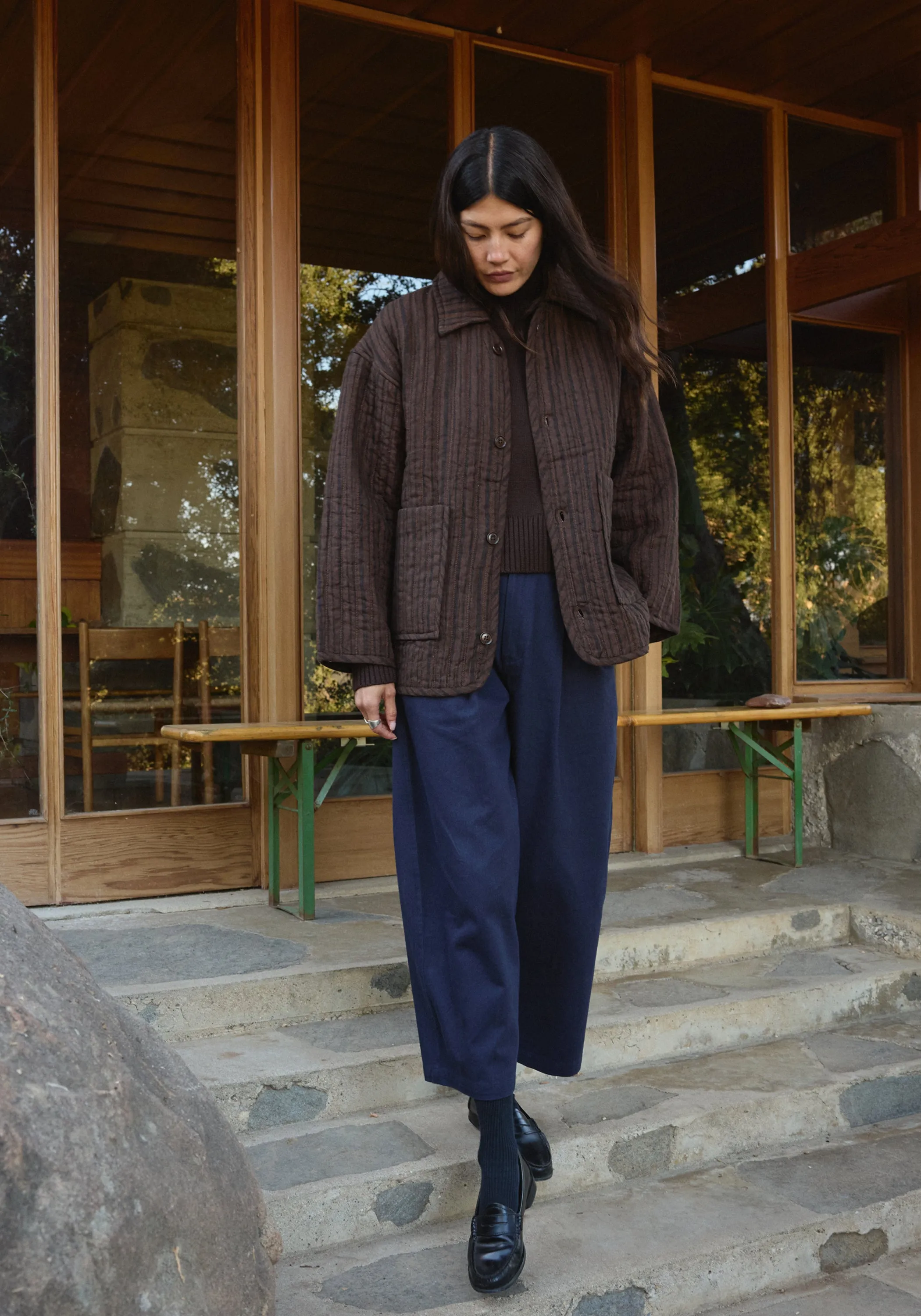 Quilted Overcoat Walnut Stripe sold by First Rite product image thumbnail 3