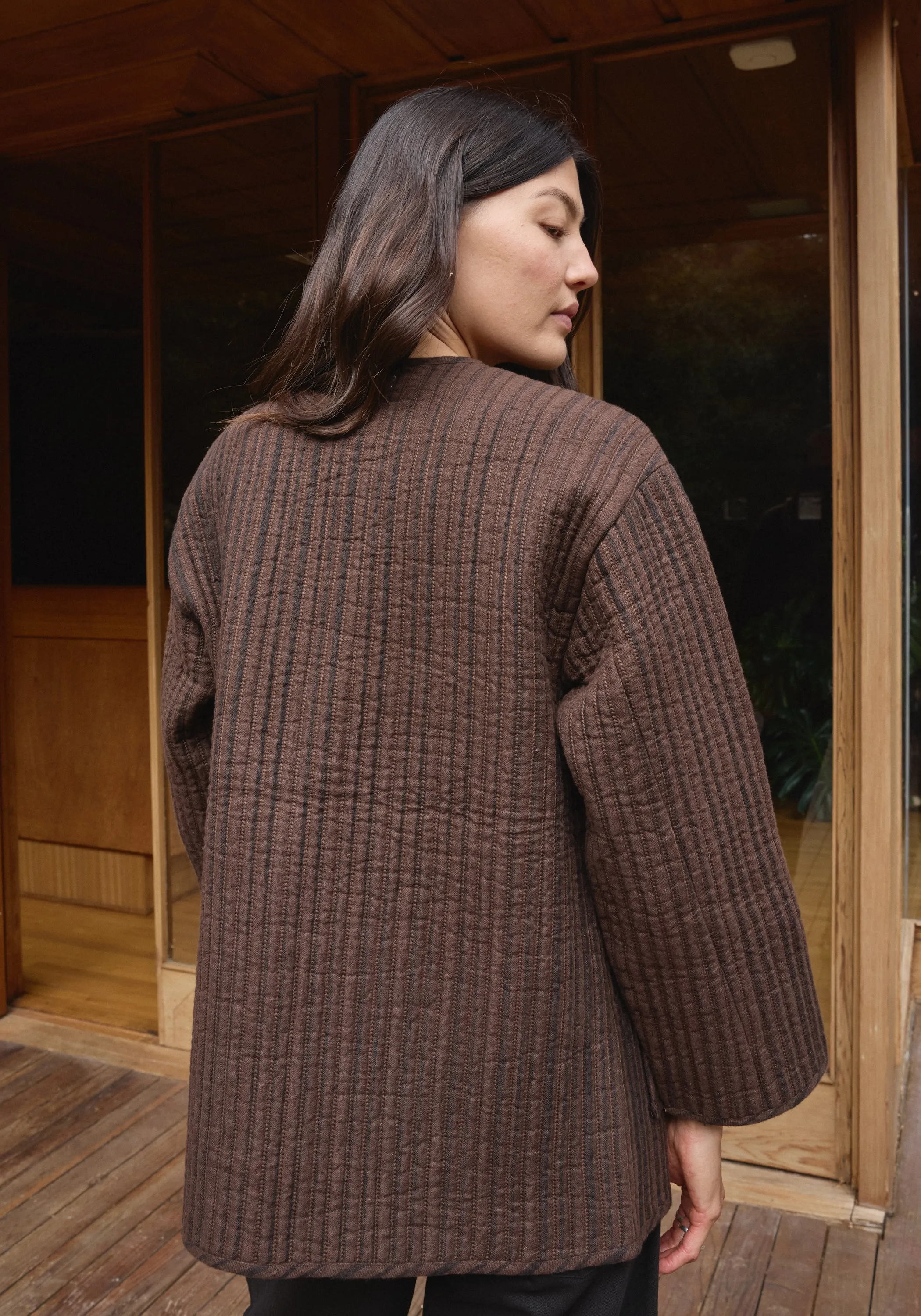 Quilted Jacket Walnut Stripe sold by First Rite product image thumbnail 4