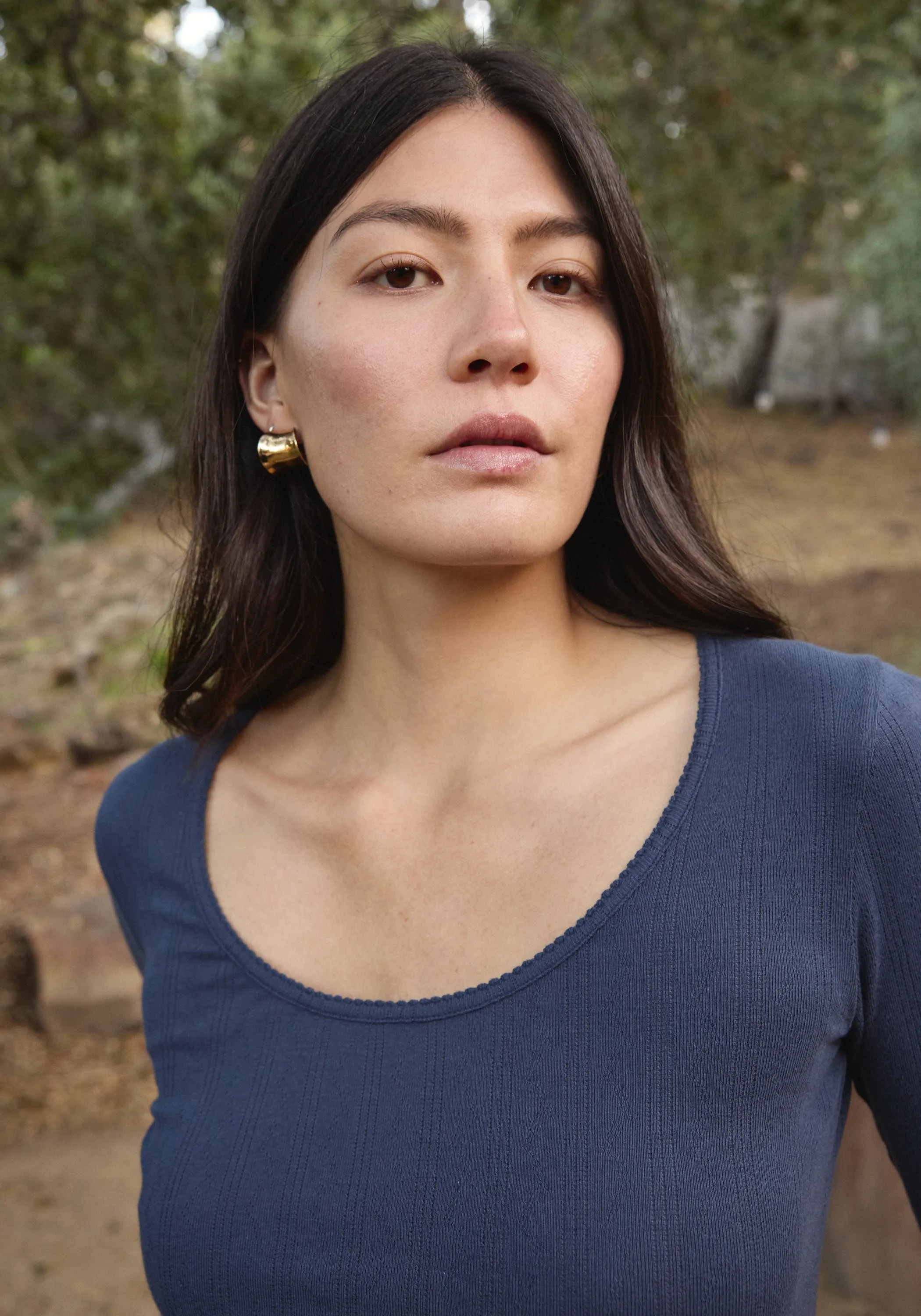 LS Scoop Pointelle Tee Navy sold by First Rite product image thumbnail 4