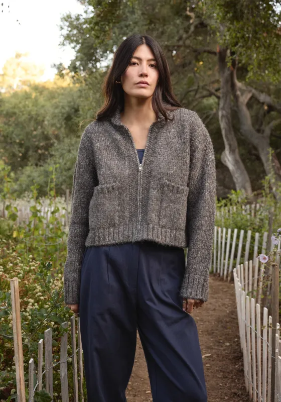Zip Up Cardigan Charcoal made by First Rite
