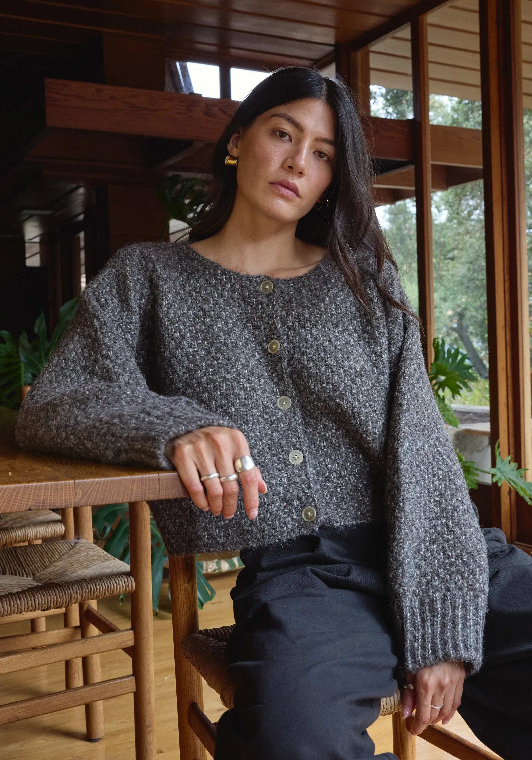 Quinn Cardigan Charcoal sold by First Rite