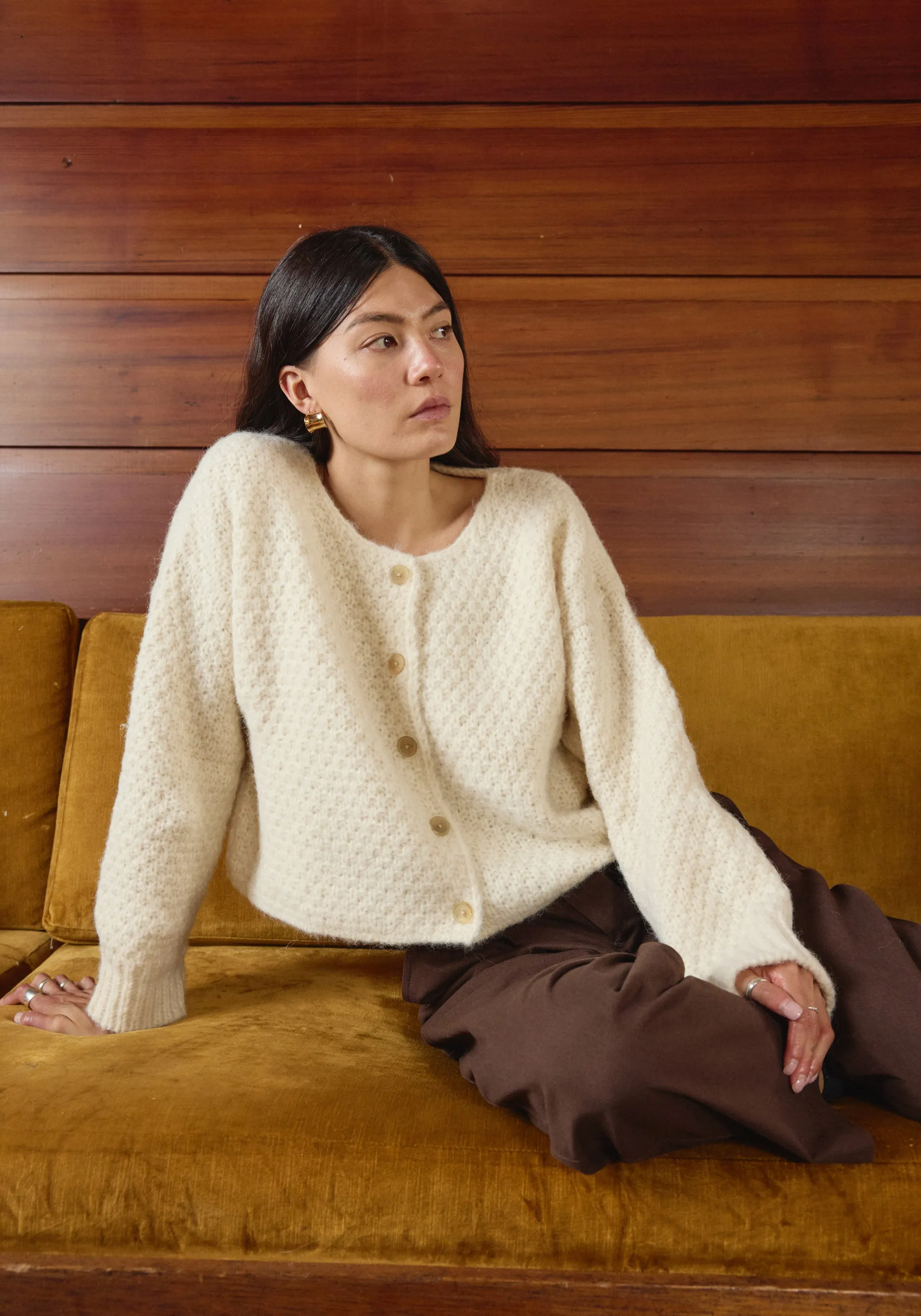 Quinn Cardigan Ivory sold by First Rite