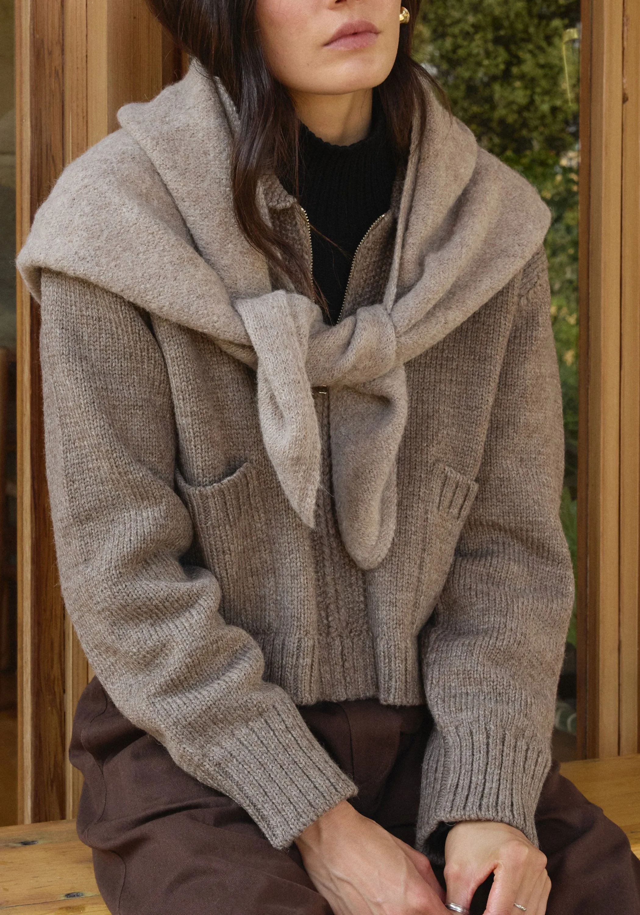 Felted Shawl Scarf Oatmeal sold by First Rite product image thumbnail 3