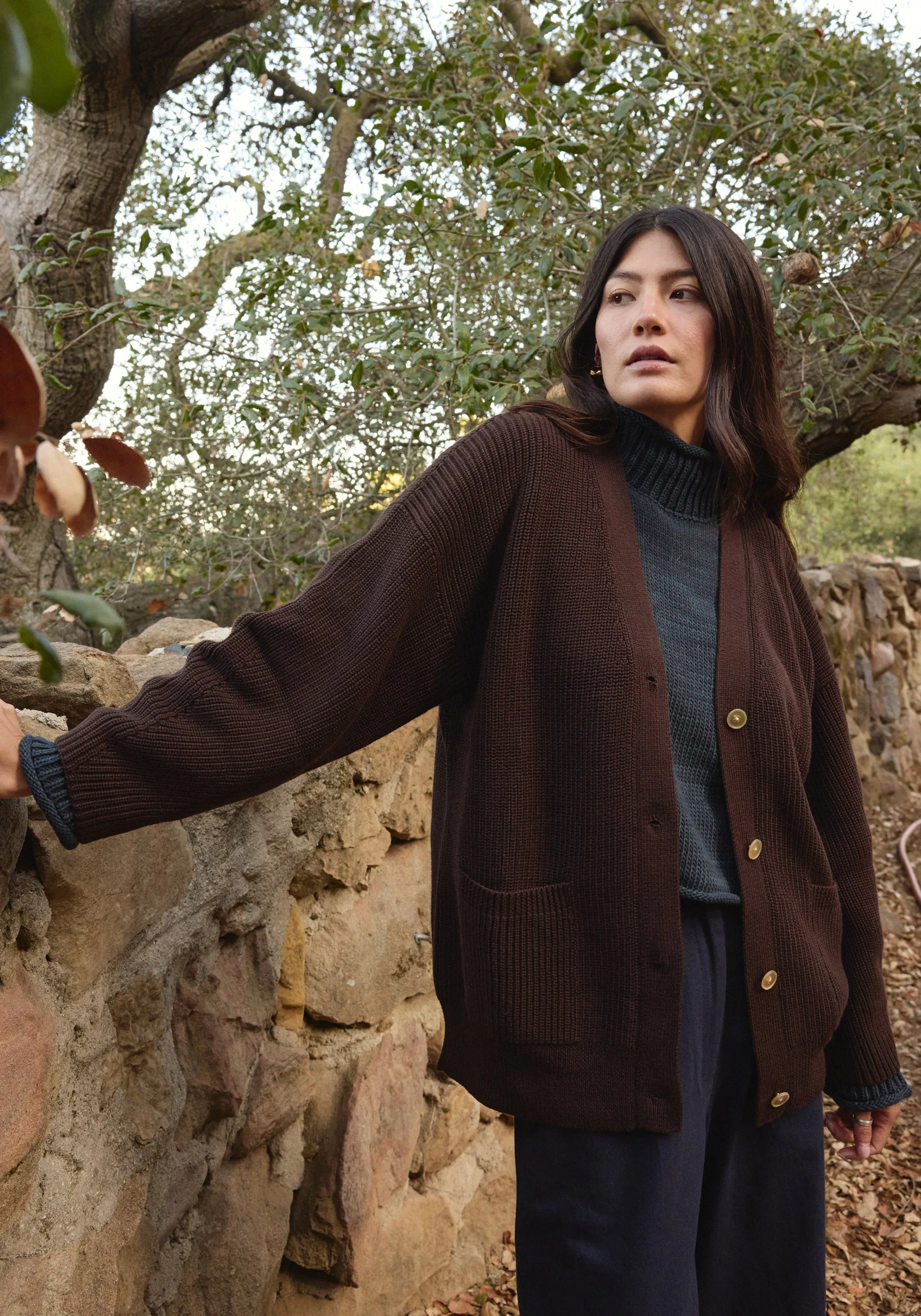 Maia Cardigan Walnut sold by First Rite