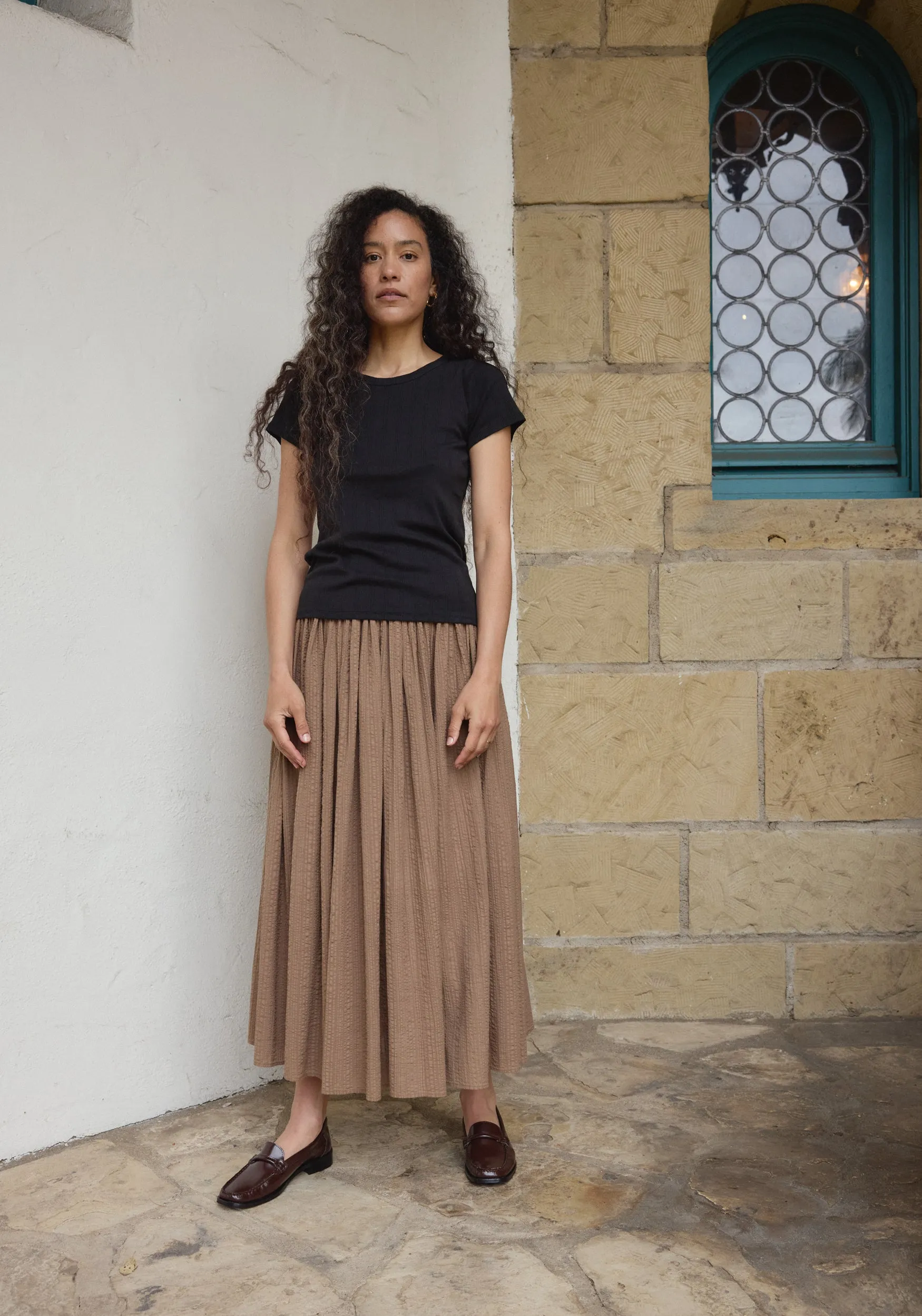 Pointelle Tee Black sold by First Rite