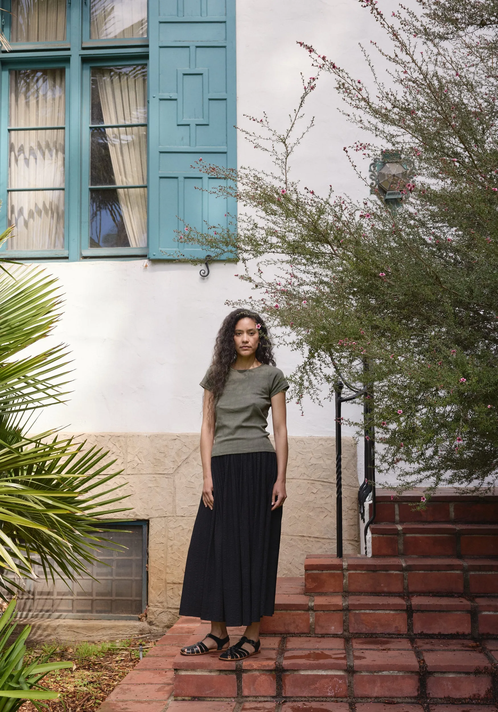 Pointelle Tee Sage sold by First Rite product image thumbnail 2