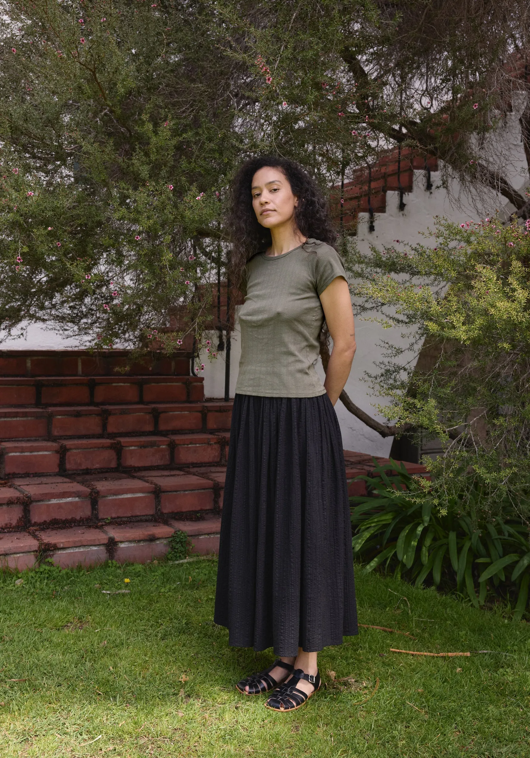 Pointelle Tee Sage sold by First Rite product image thumbnail 4