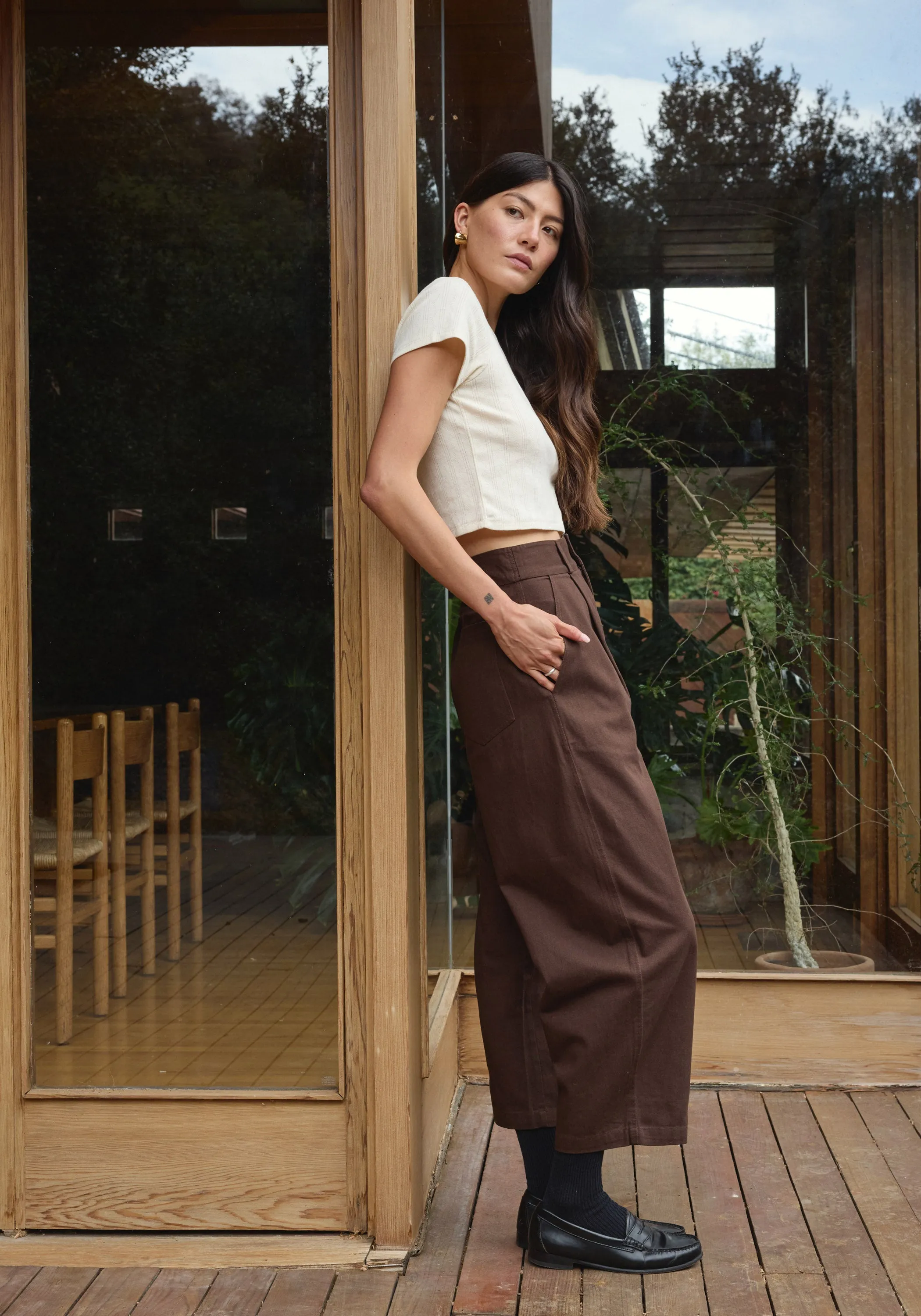 Crop Pointelle Tee Natural sold by First Rite product image thumbnail 4