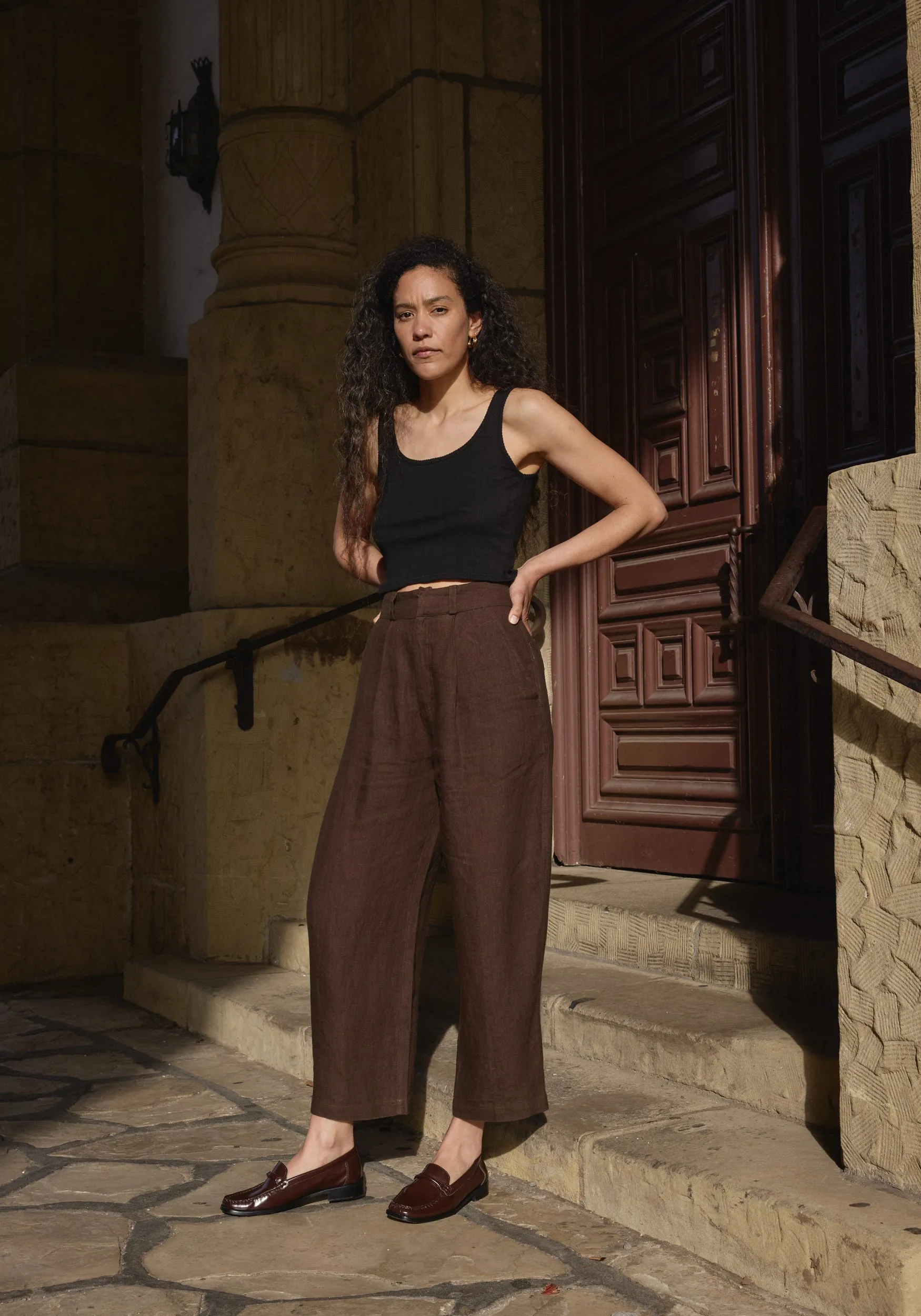 Crop Pointelle Scoop Tank Black sold by First Rite product image thumbnail 3