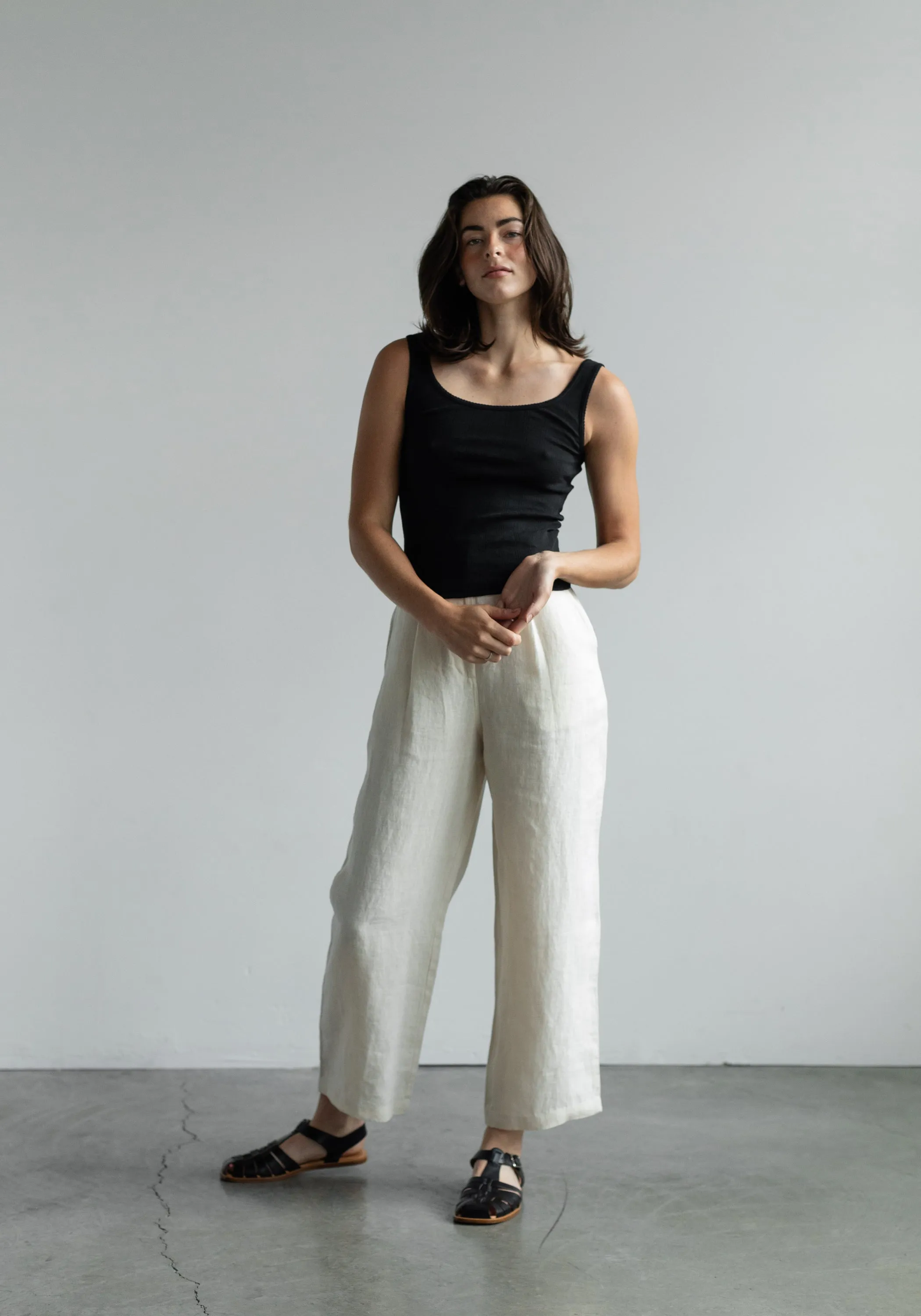 Pointelle Scoop Tank Black sold by First Rite product image thumbnail 2