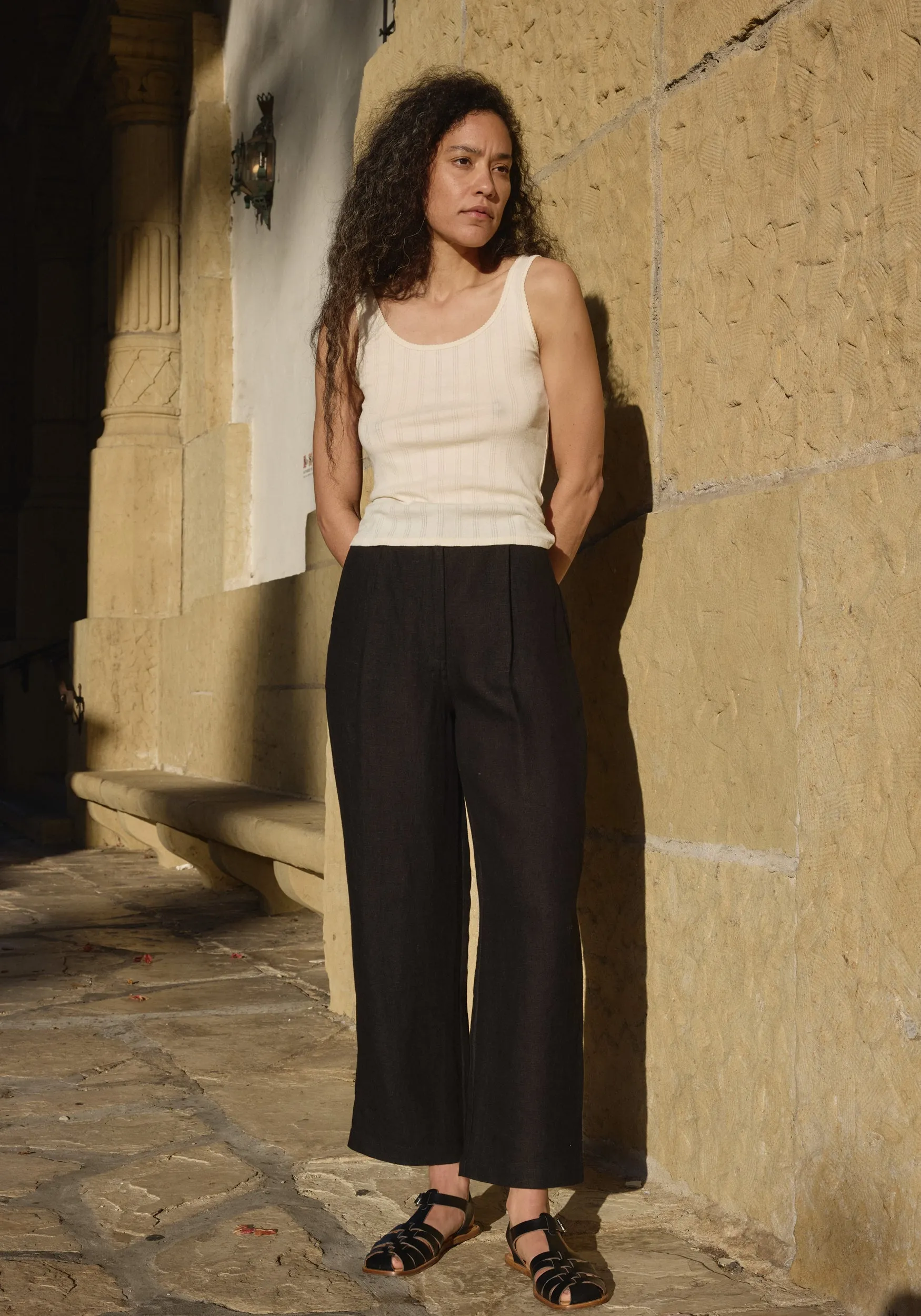 Pointelle Scoop Tank Natural sold by First Rite product image thumbnail 3