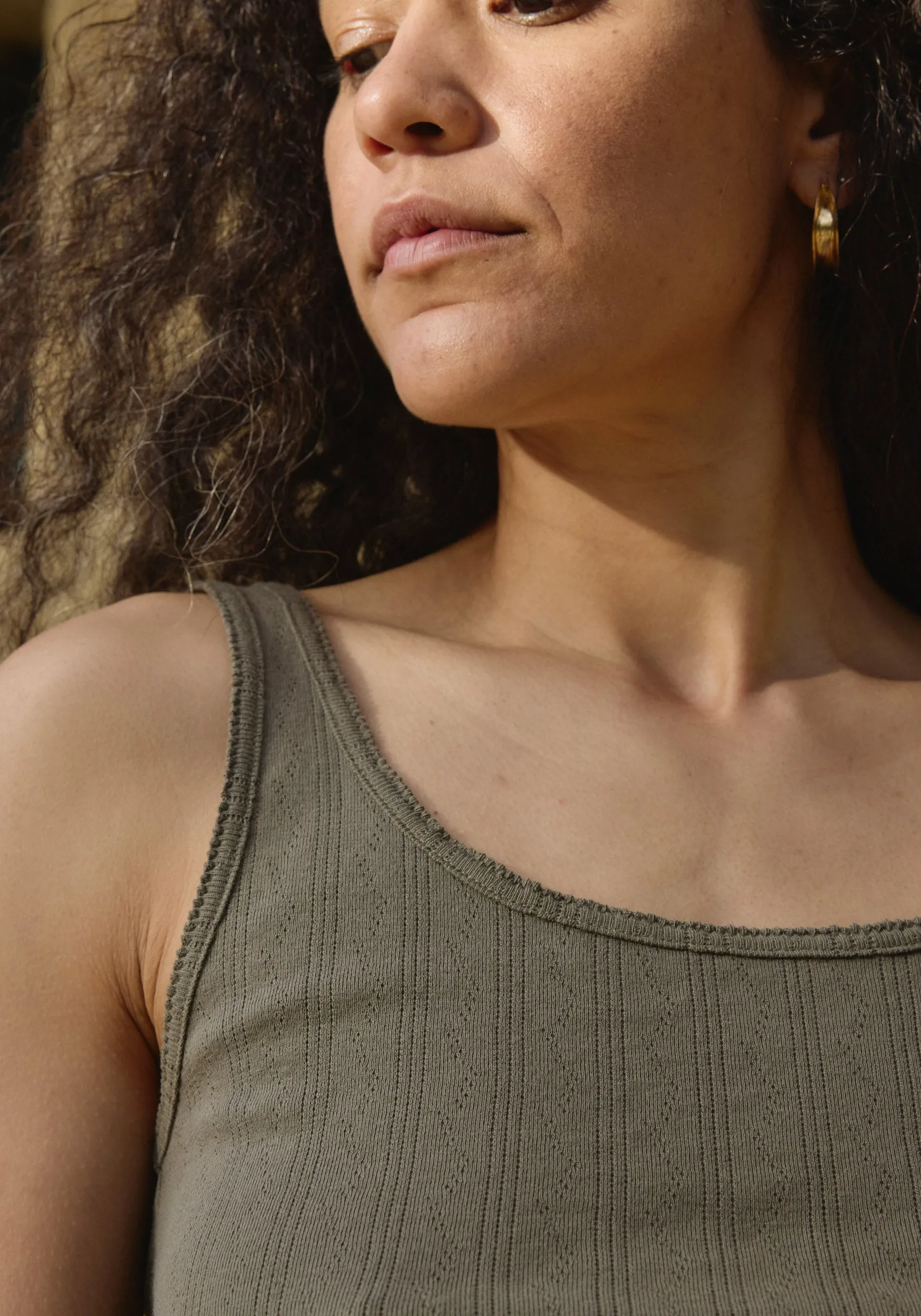 Pointelle Scoop Tank Sage sold by First Rite product image thumbnail 4