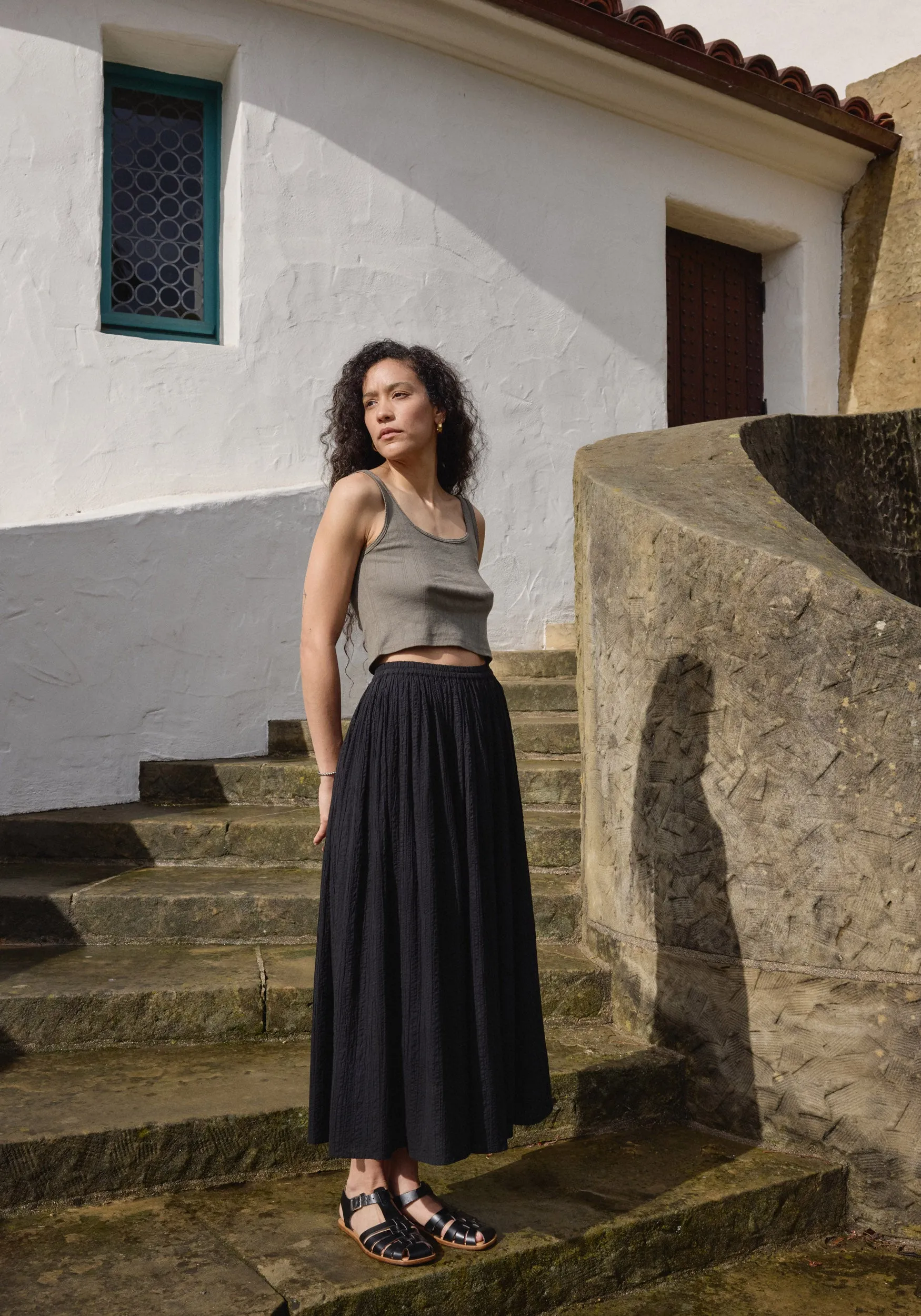 Crop Pointelle Scoop Tank Sage sold by First Rite product image thumbnail 2