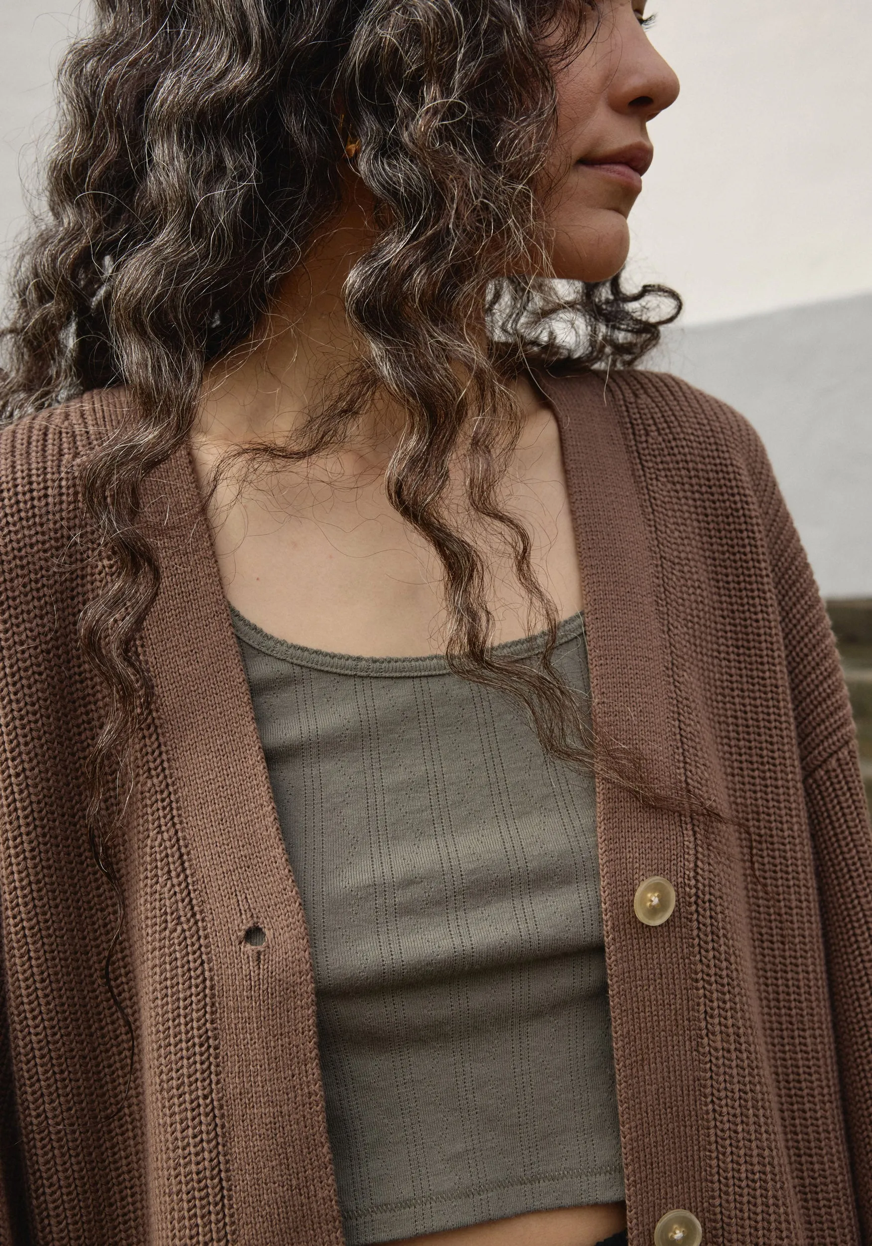 Crop Pointelle Scoop Tank Sage sold by First Rite product image thumbnail 4