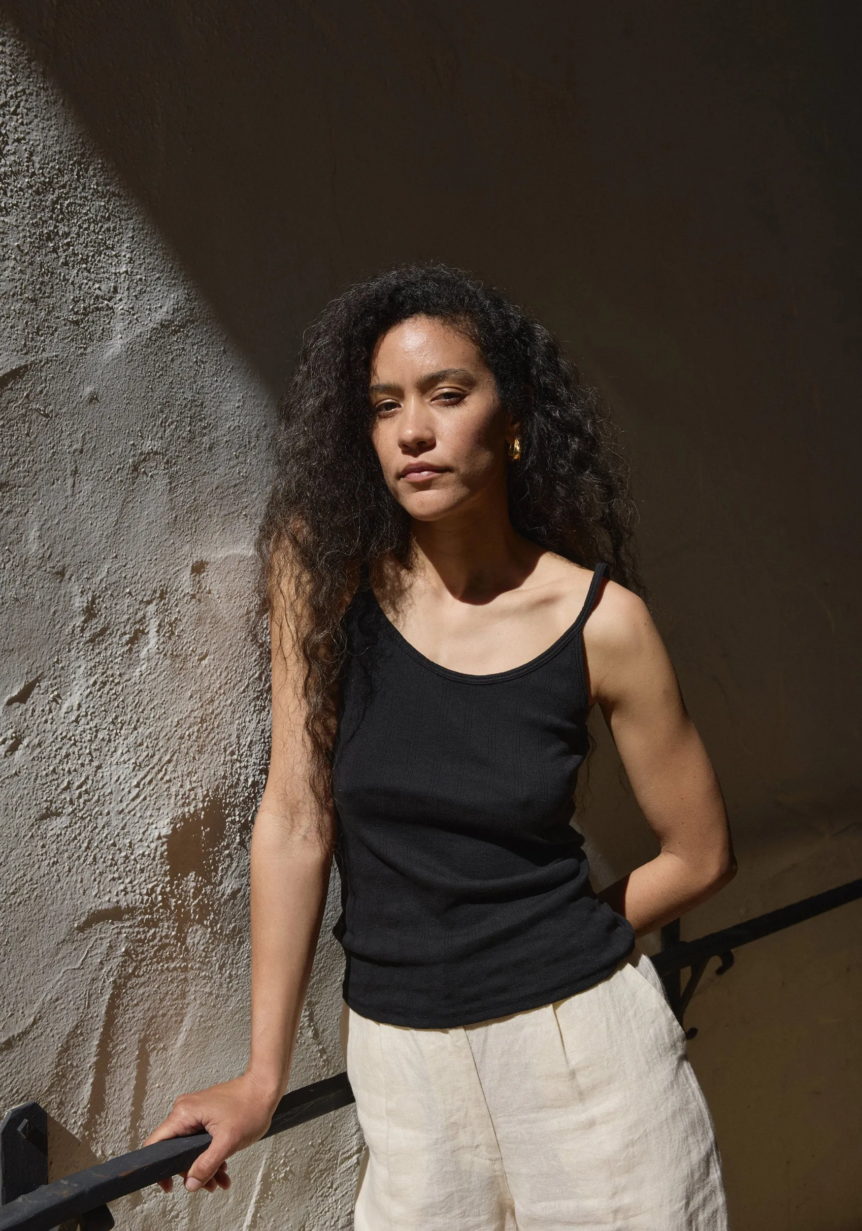 Pointelle Camisole Black sold by First Rite product image thumbnail 3