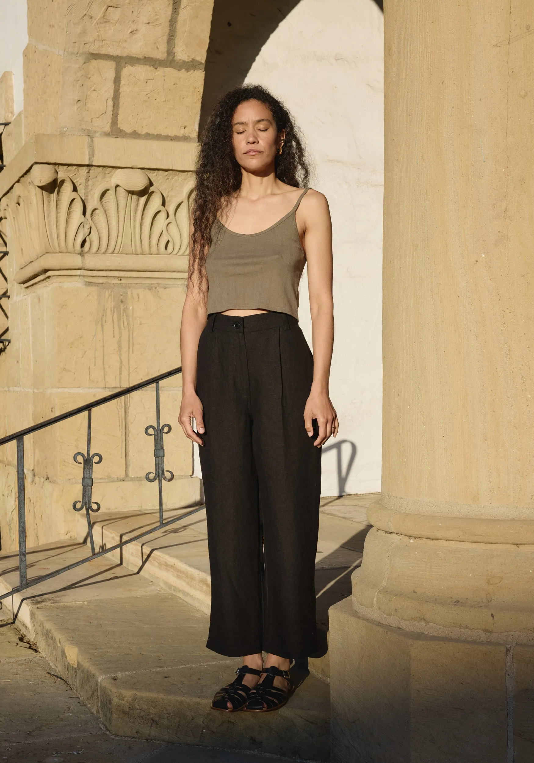 Crop Pointelle Camisole Sage sold by First Rite product image thumbnail 3