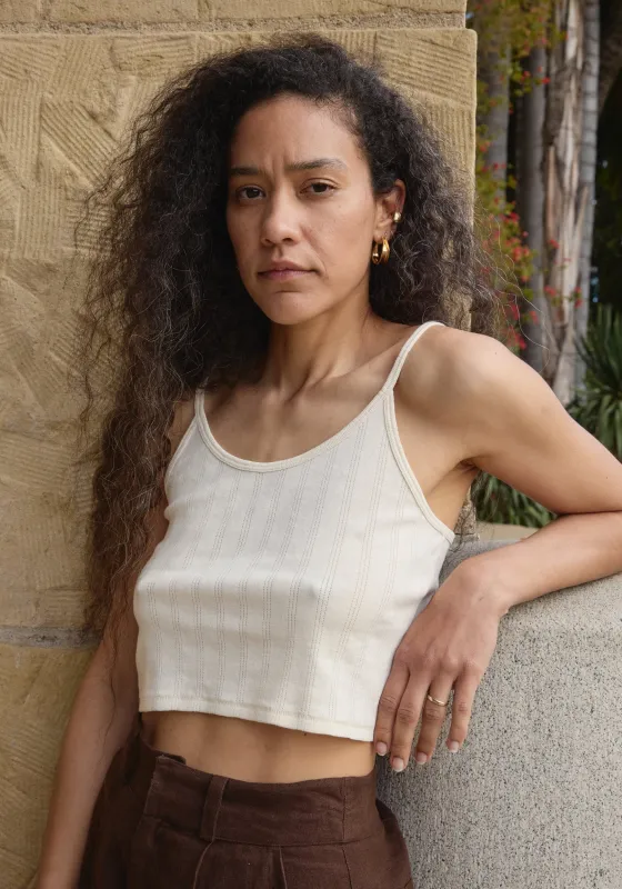 Crop Pointelle Camisole Natural made by First Rite