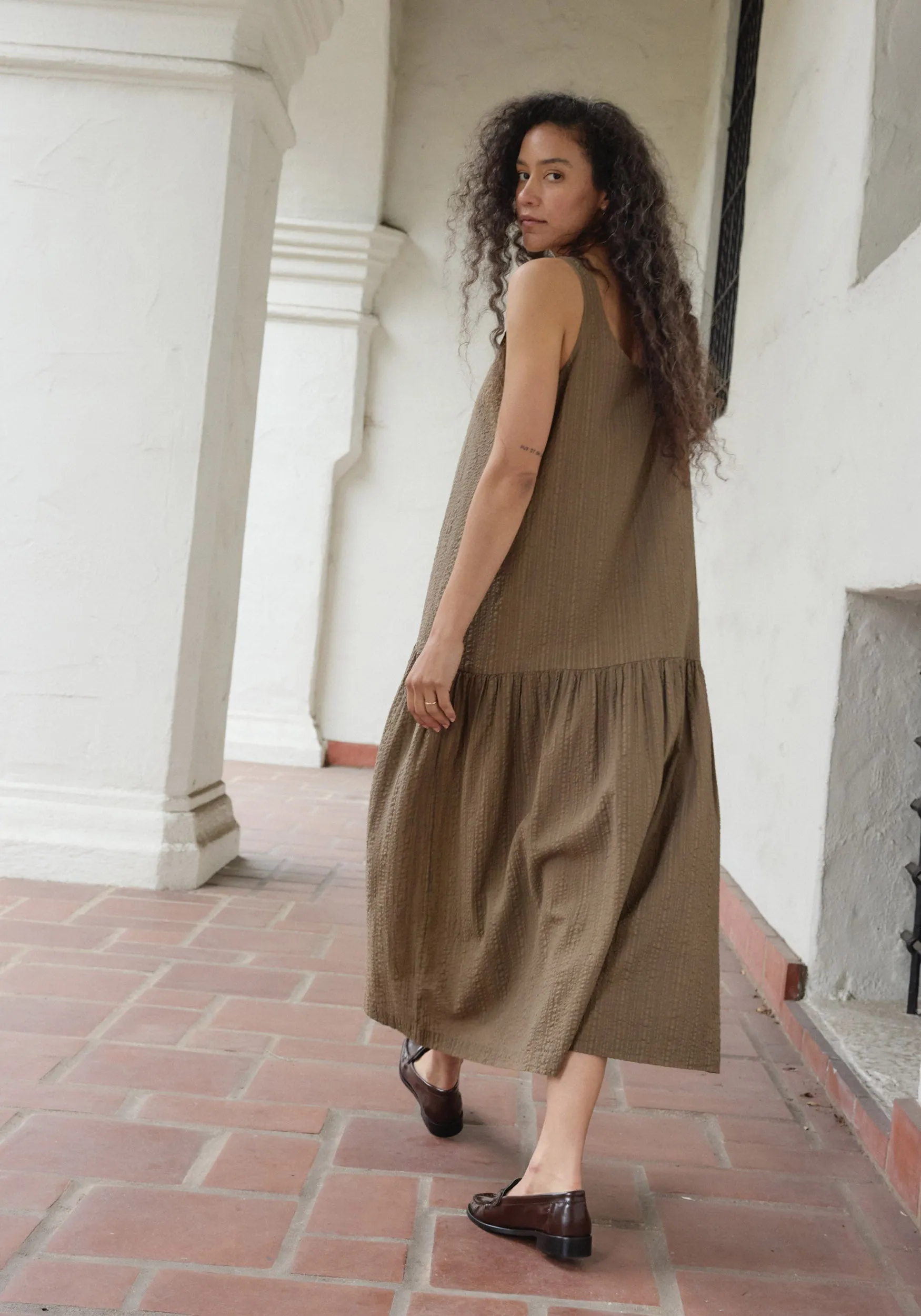 Drop Waist Dress Cocoa sold by First Rite product image thumbnail 2