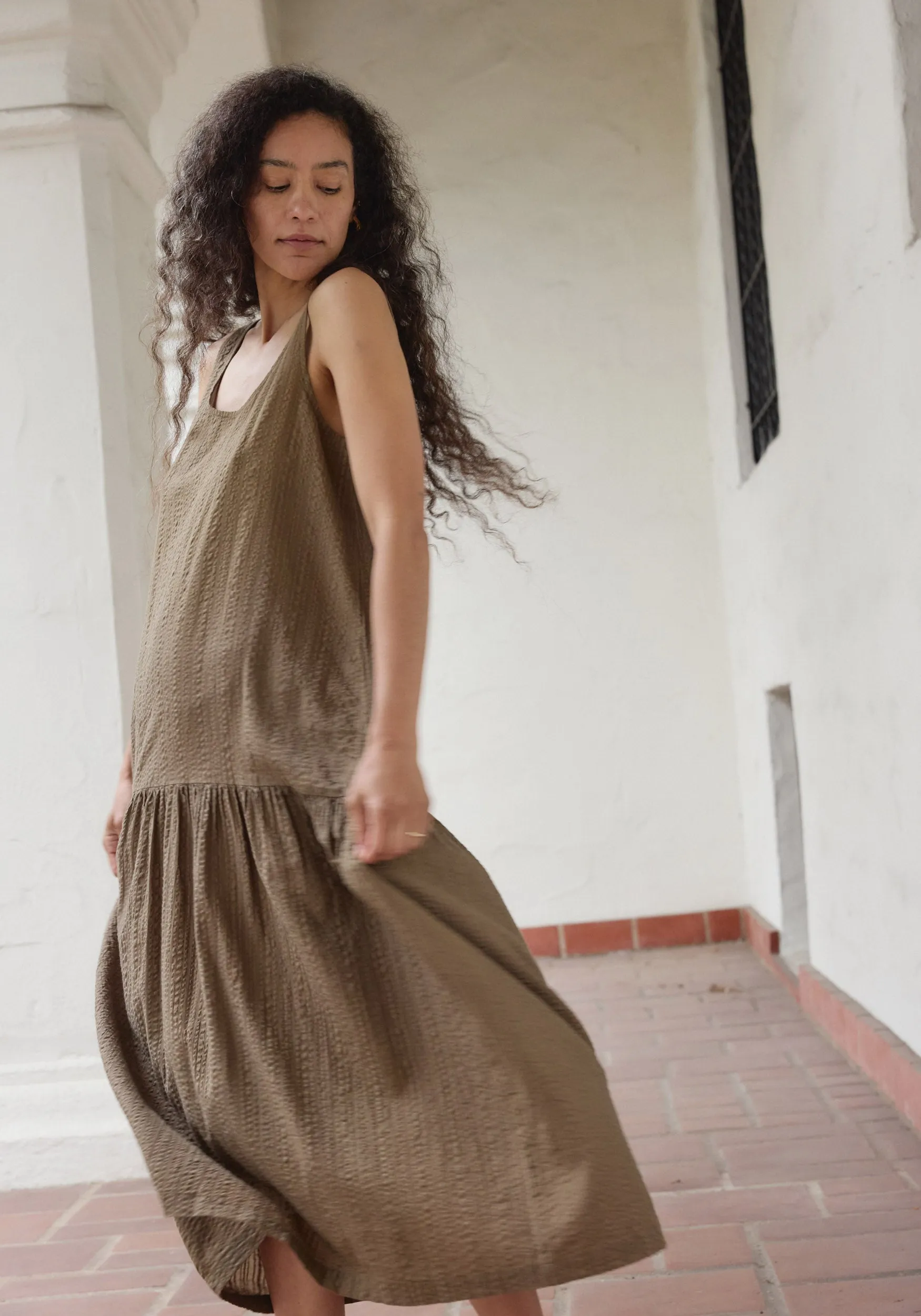 Drop Waist Dress Cocoa sold by First Rite product image thumbnail 4