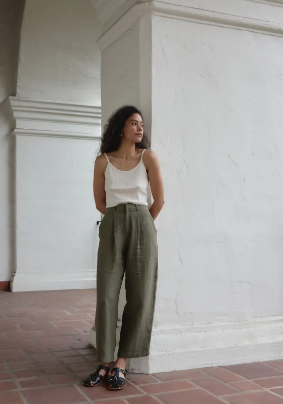 Ana Crop Trouser Sage made by First Rite