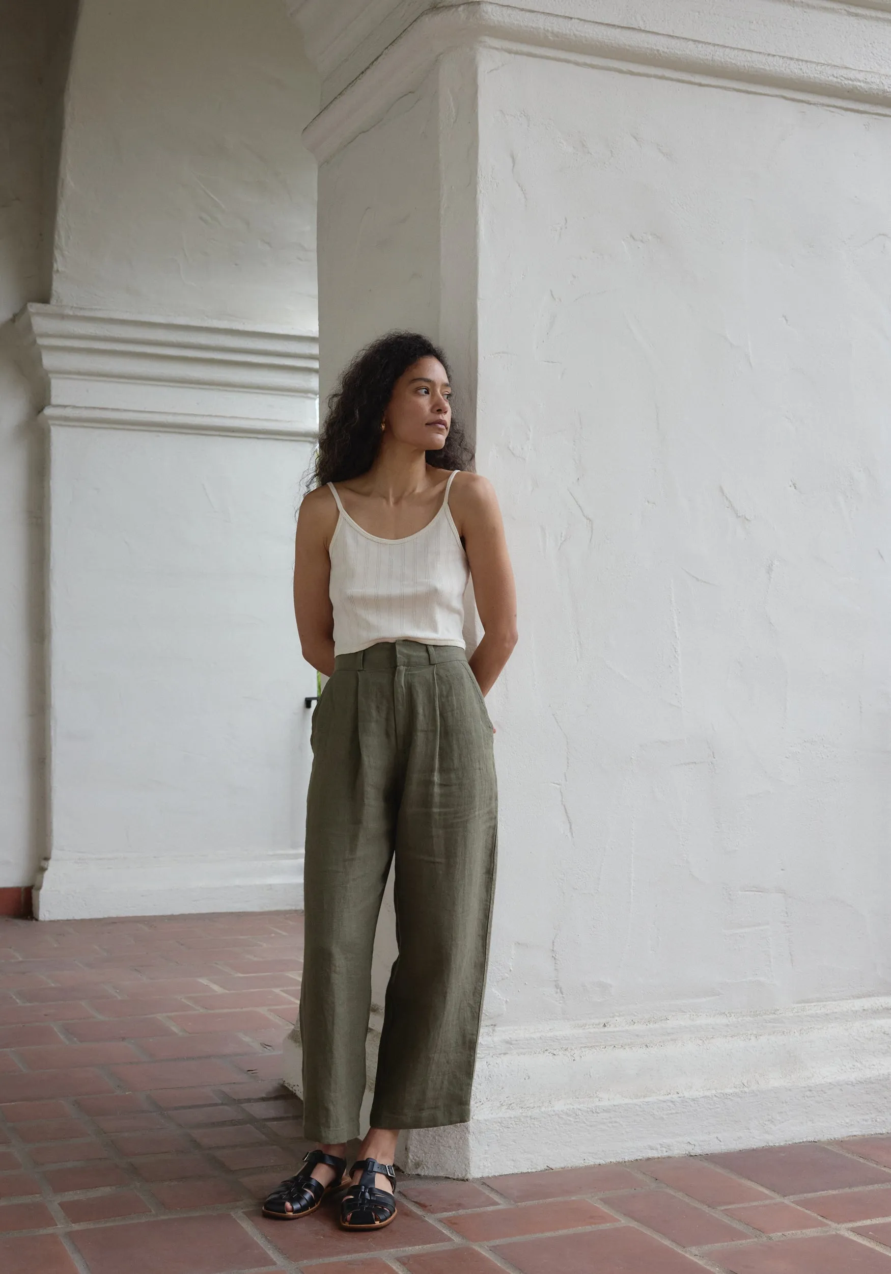 Ana Crop Trouser Sage sold by First Rite