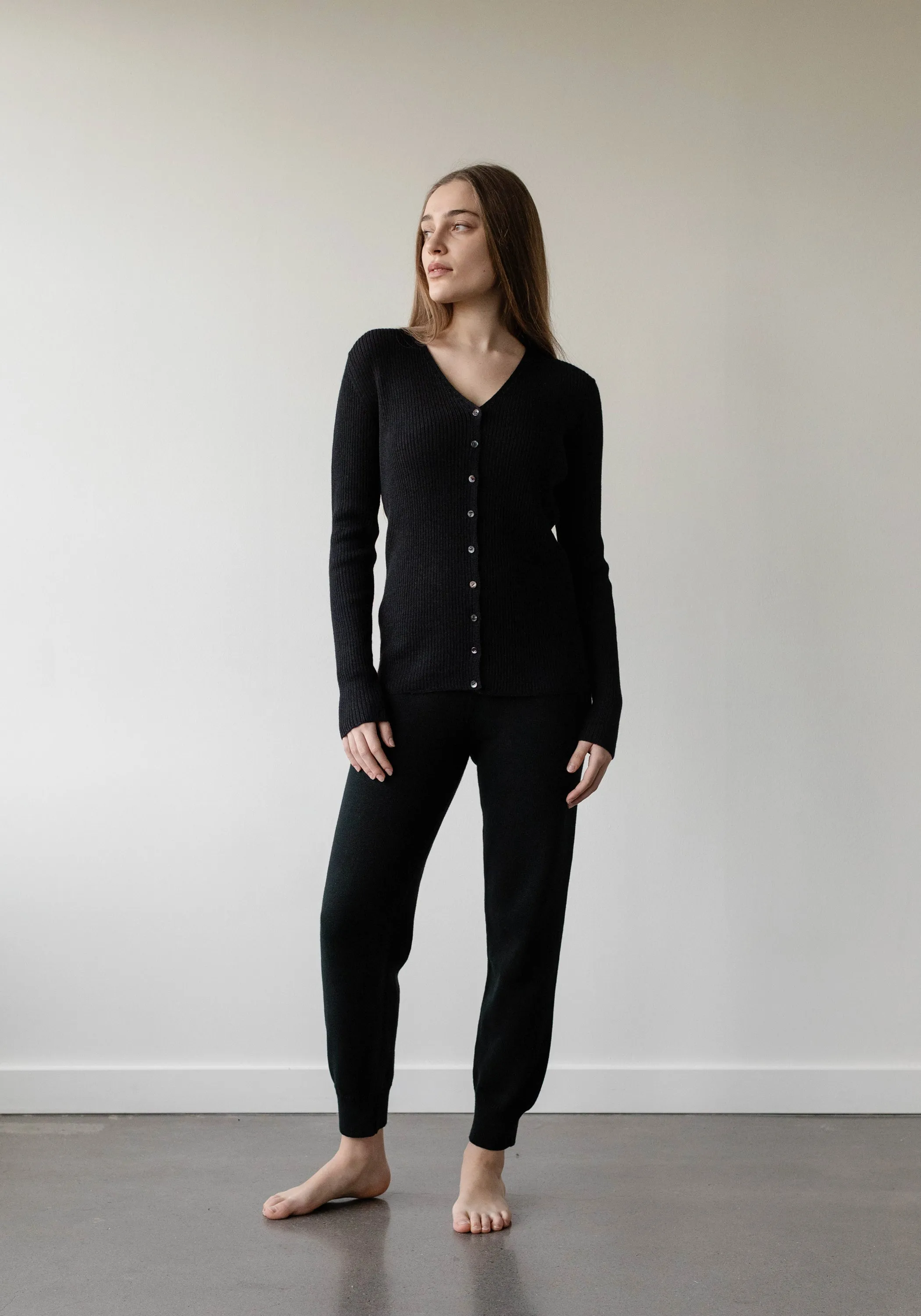 Rib Cardigan Black sold by First Rite product image thumbnail 3