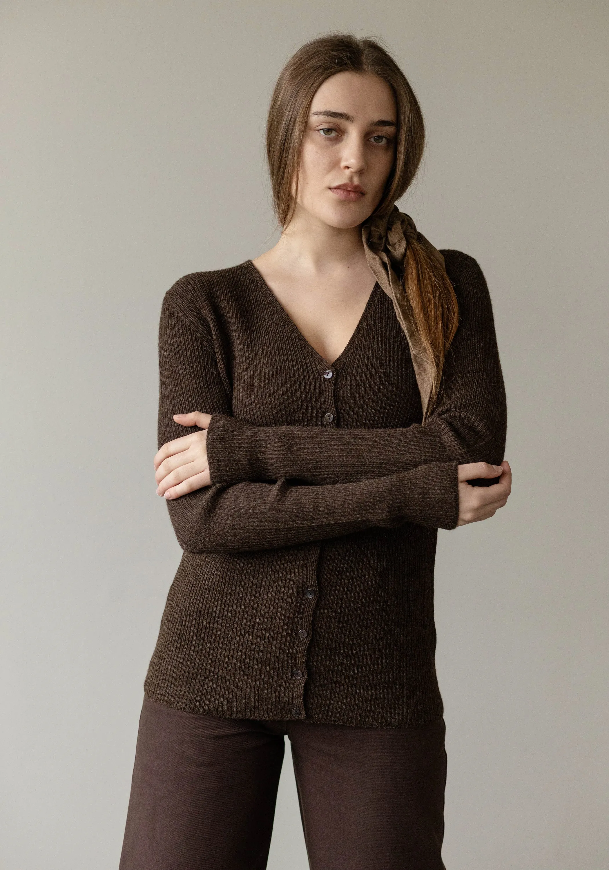 Rib Cardigan Walnut sold by First Rite product image thumbnail 5