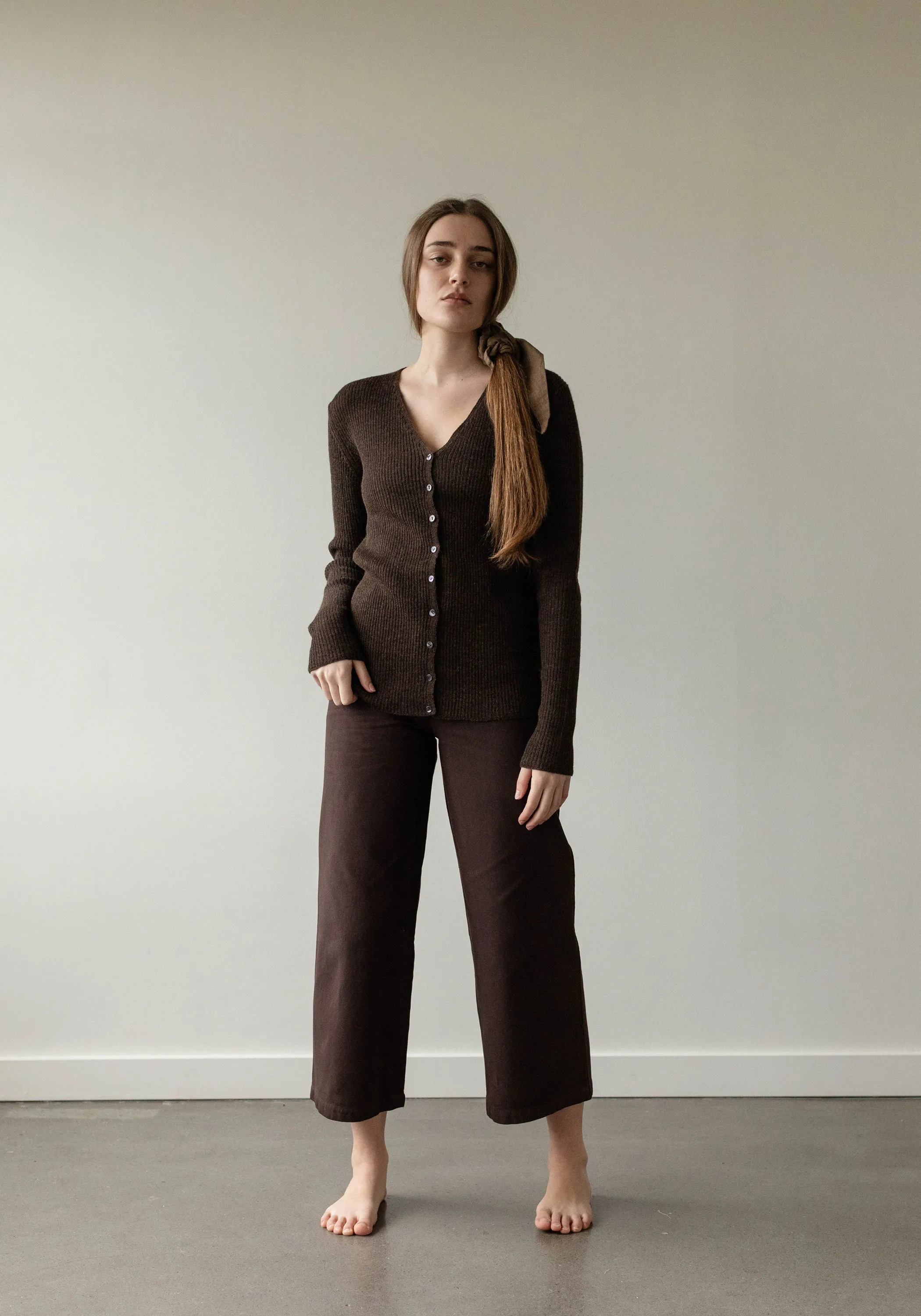 Rib Cardigan Walnut sold by First Rite product image thumbnail 4