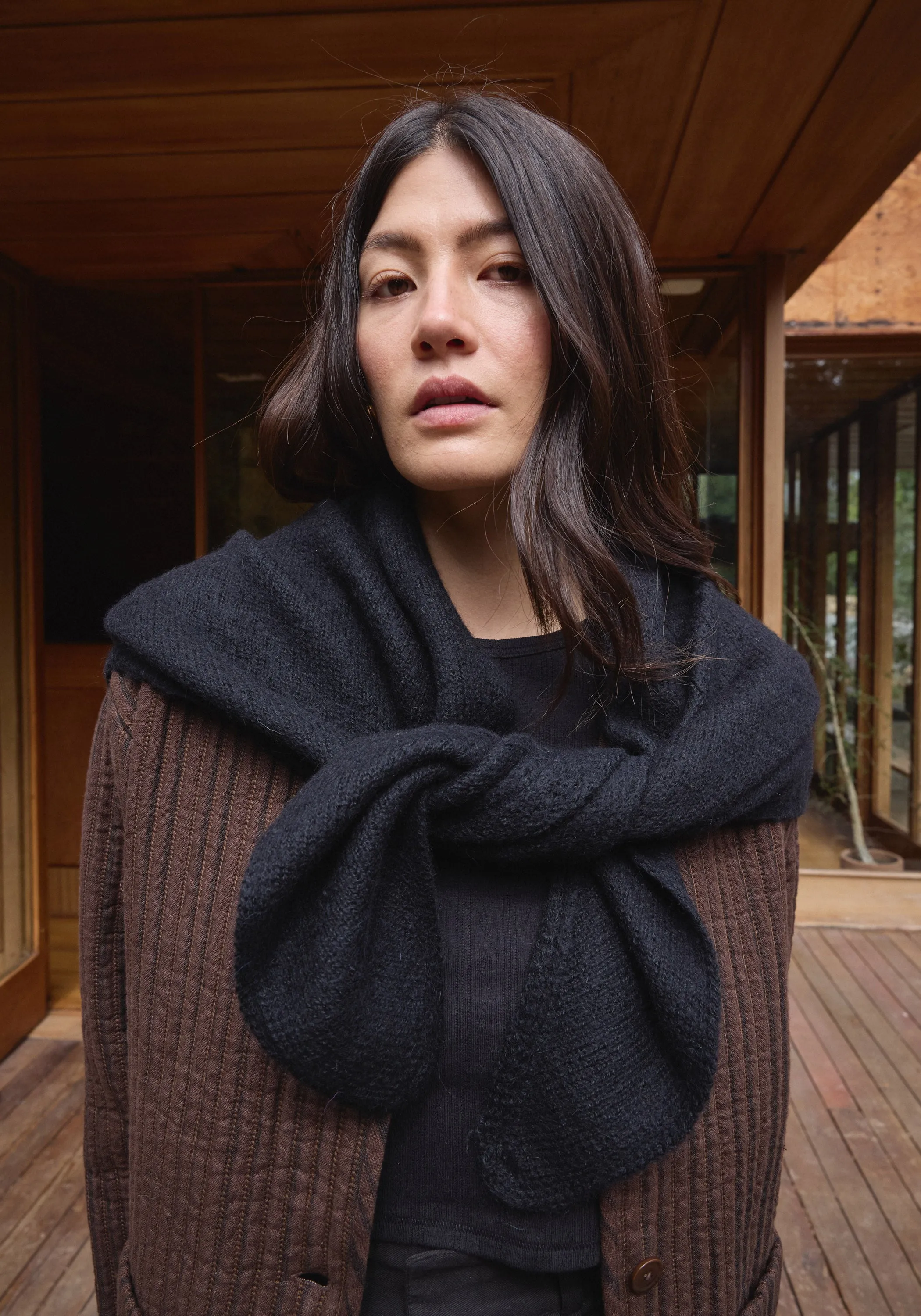 Felted Shawl Scarf Black sold by First Rite product image thumbnail 4