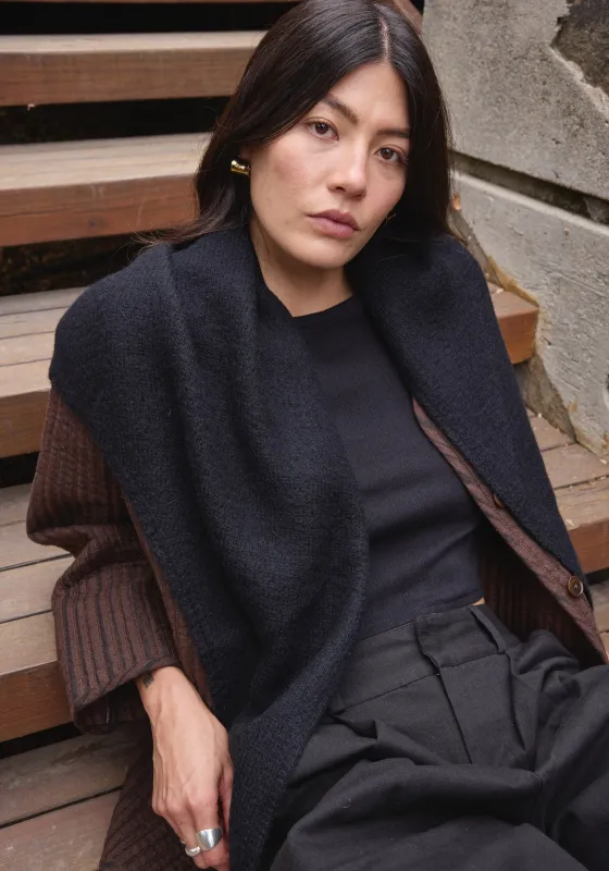 Felted Shawl Scarf Black made by First Rite