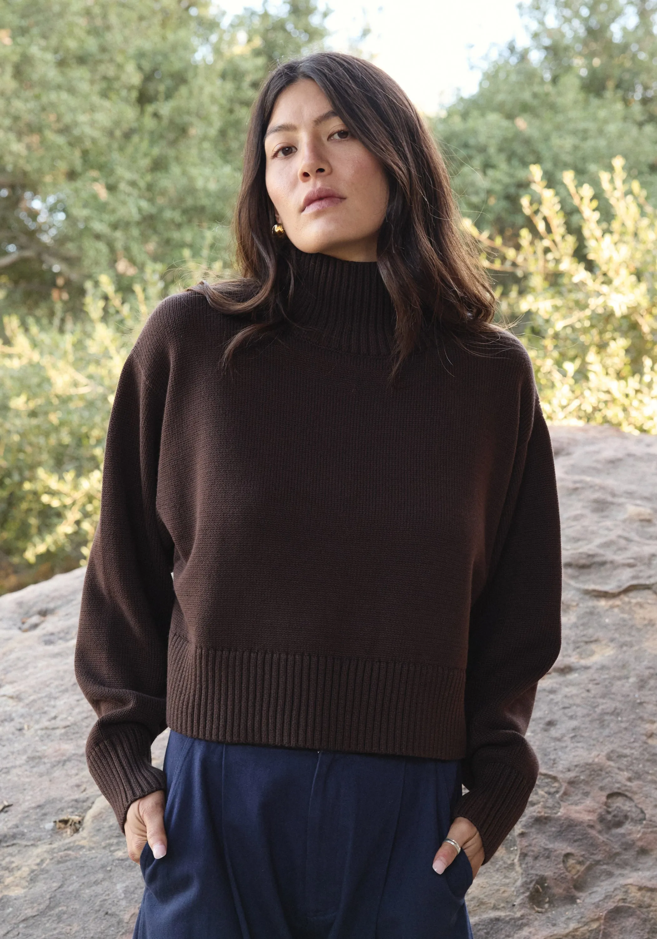 Crop Turtleneck Walnut sold by First Rite product image thumbnail 5