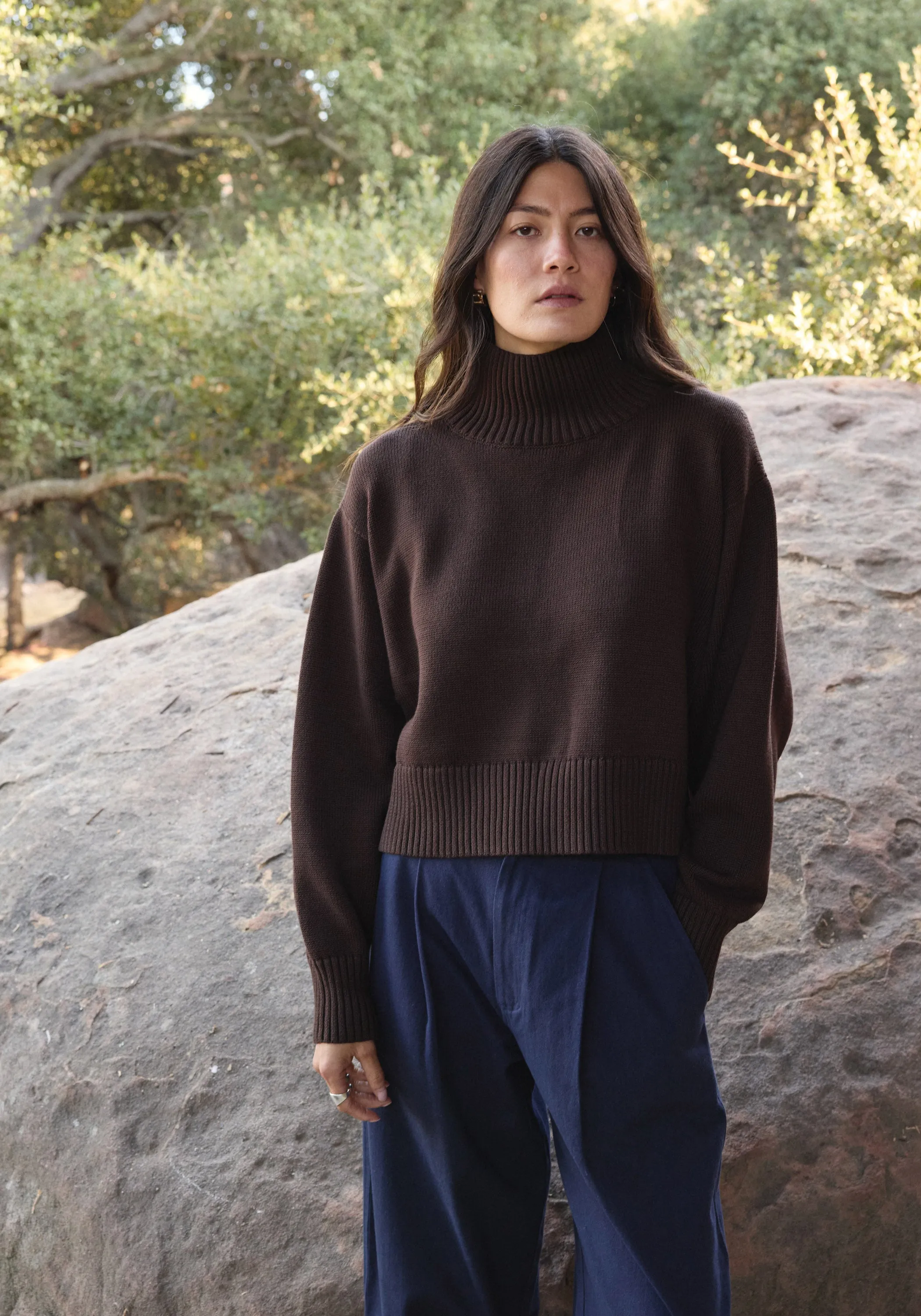 Crop Turtleneck Walnut sold by First Rite product image thumbnail 3