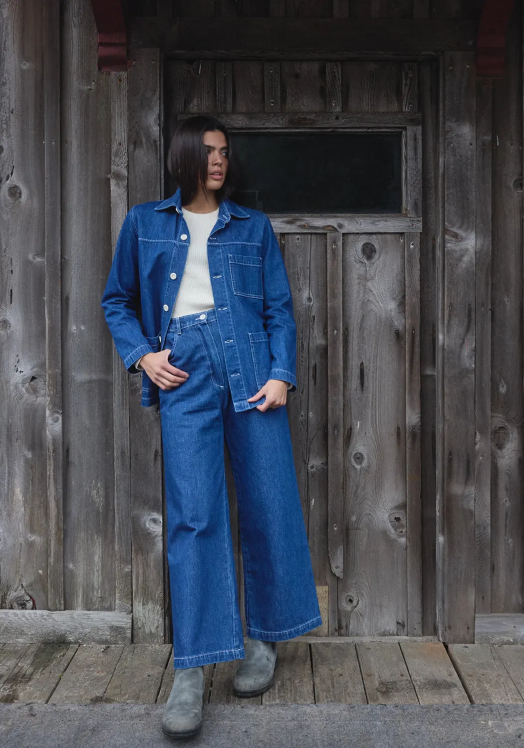 Wide Trouser Denim sold by First Rite