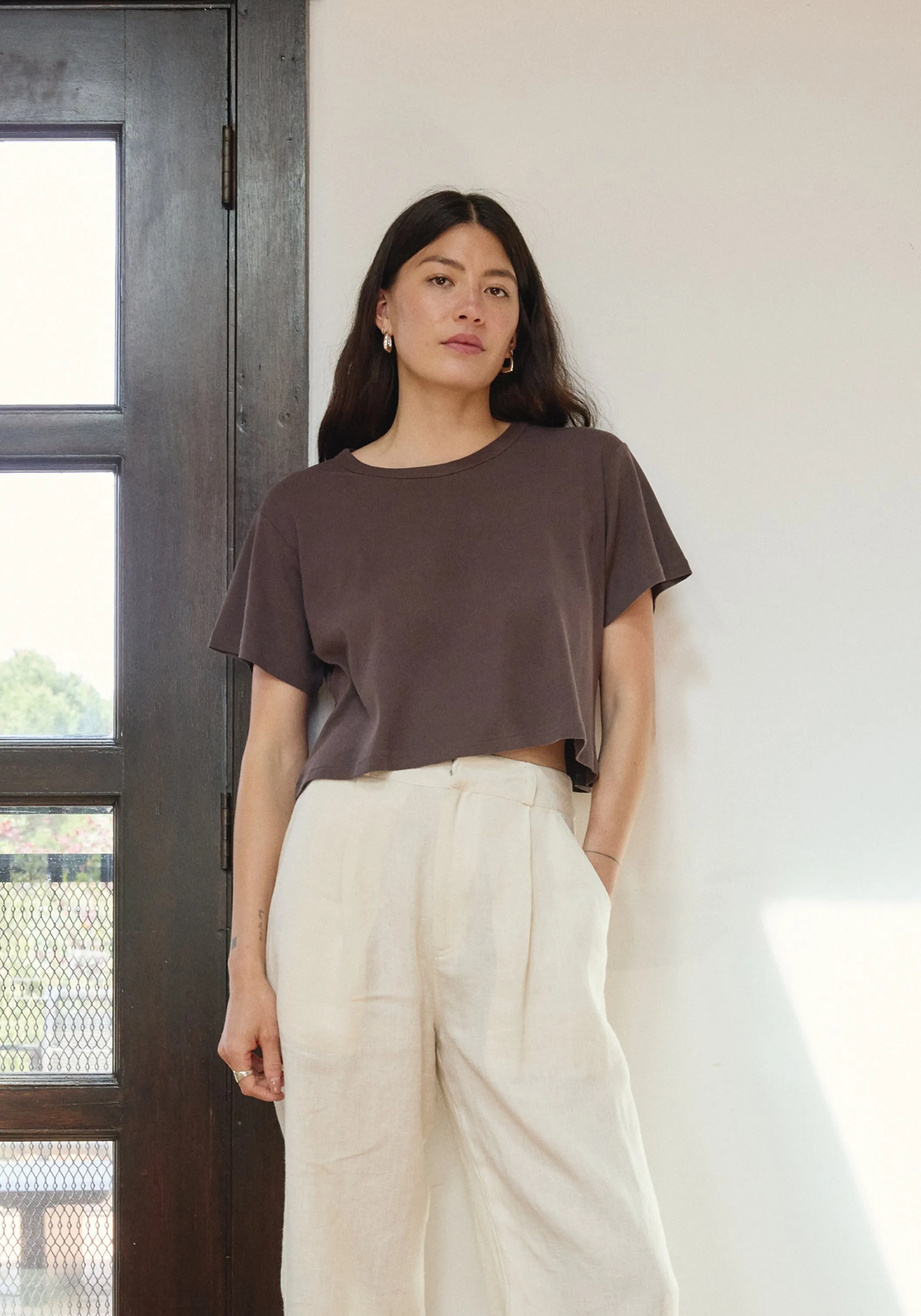 Basic Crop Tee Walnut sold by First Rite product image thumbnail 3