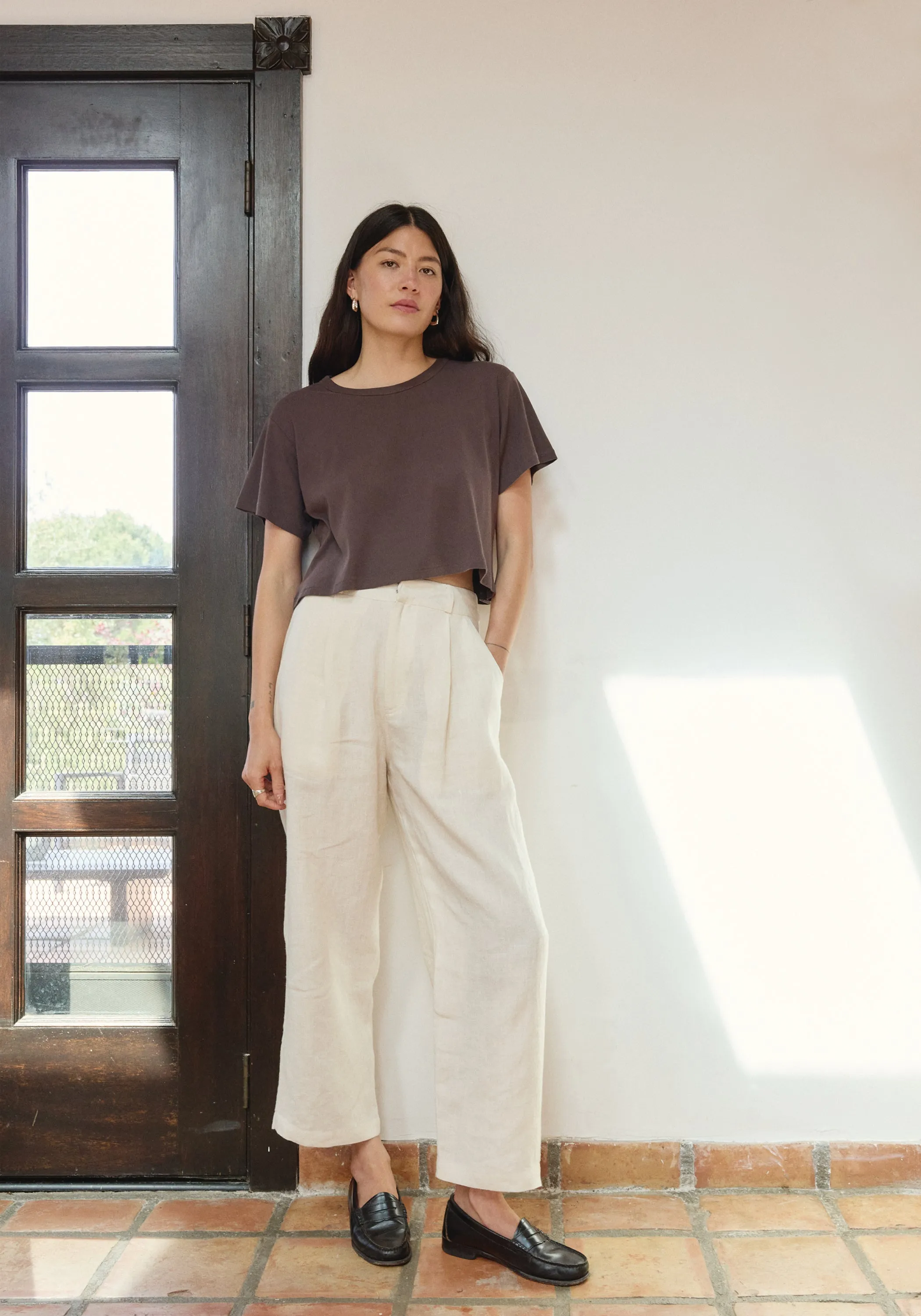 Basic Crop Tee Walnut sold by First Rite