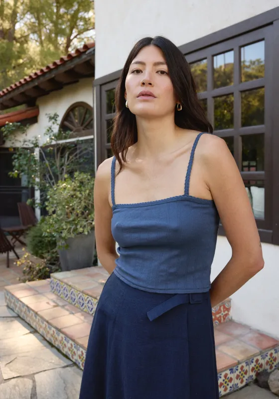 Pointelle Ari Cami Indigo made by First Rite