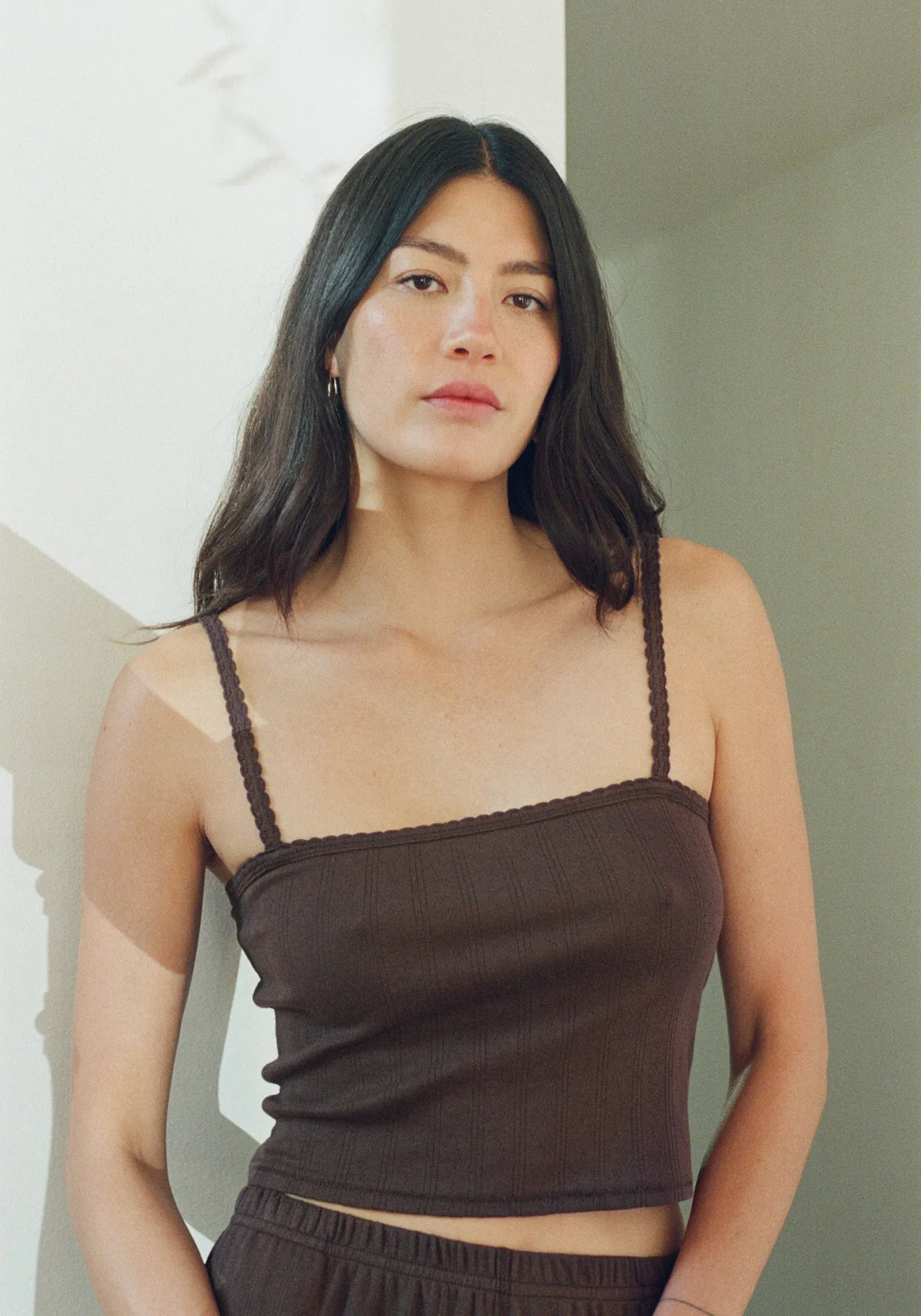 Pointelle Ari Cami Walnut sold by First Rite