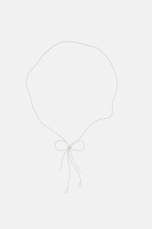 BOW NECKLACE - SILVER sold by Labro