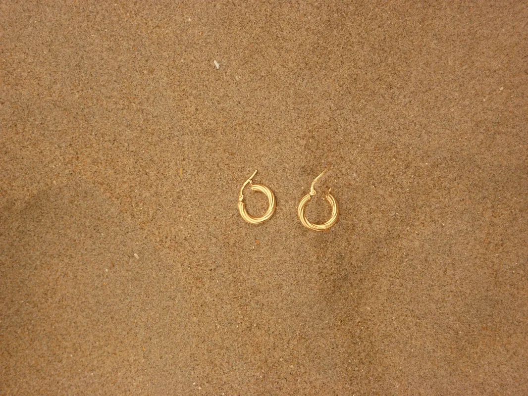 GOLD FILLED TWISTED HOOPS made by Studio