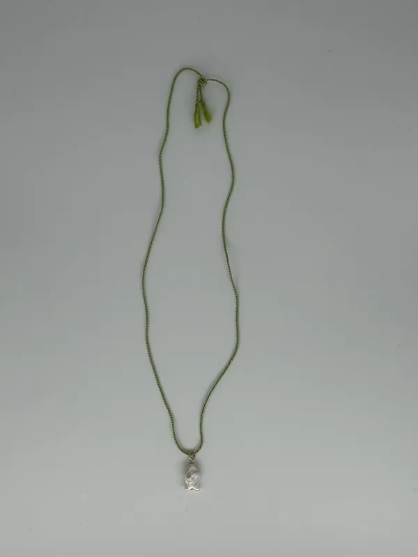 SAMPLE SALE GREEN SATIN CORD WITH PEARL FISH made by Labro