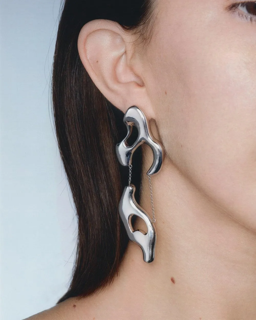 Jessi Burch - Silver Chain Pendant Earrings sold by NOMIA product image thumbnail 2