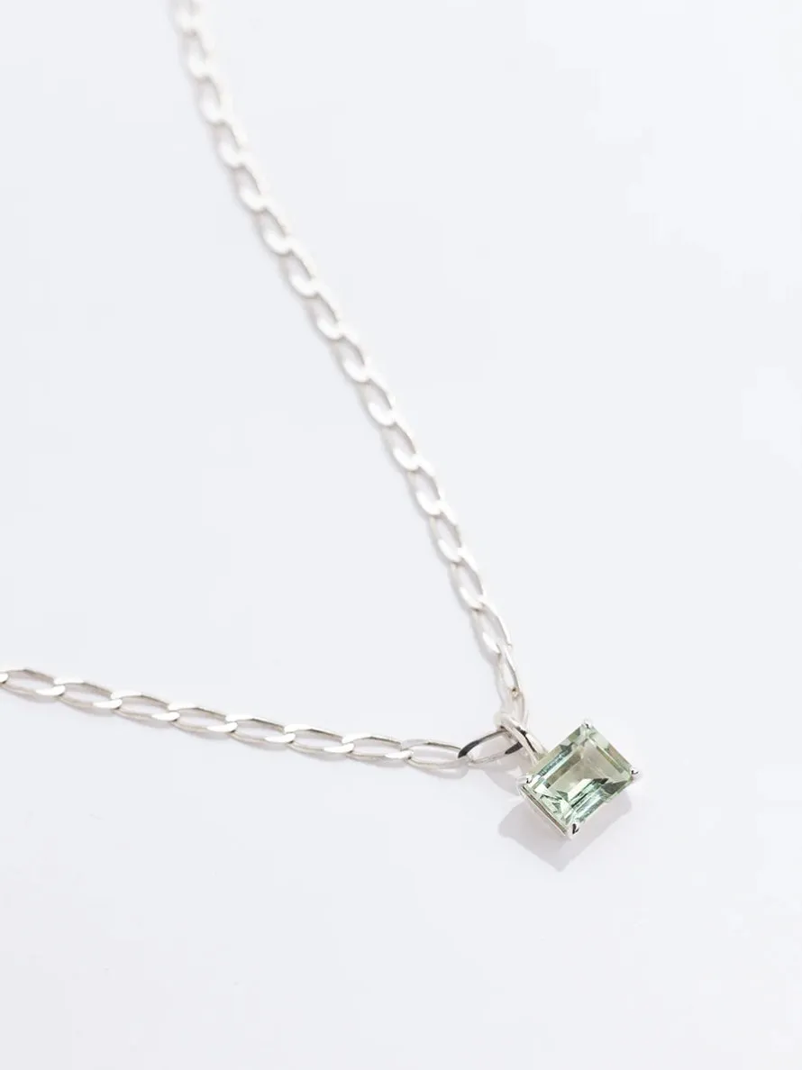 Faris Gem Necklace - Silver / Green Amethyst sold by NOMIA