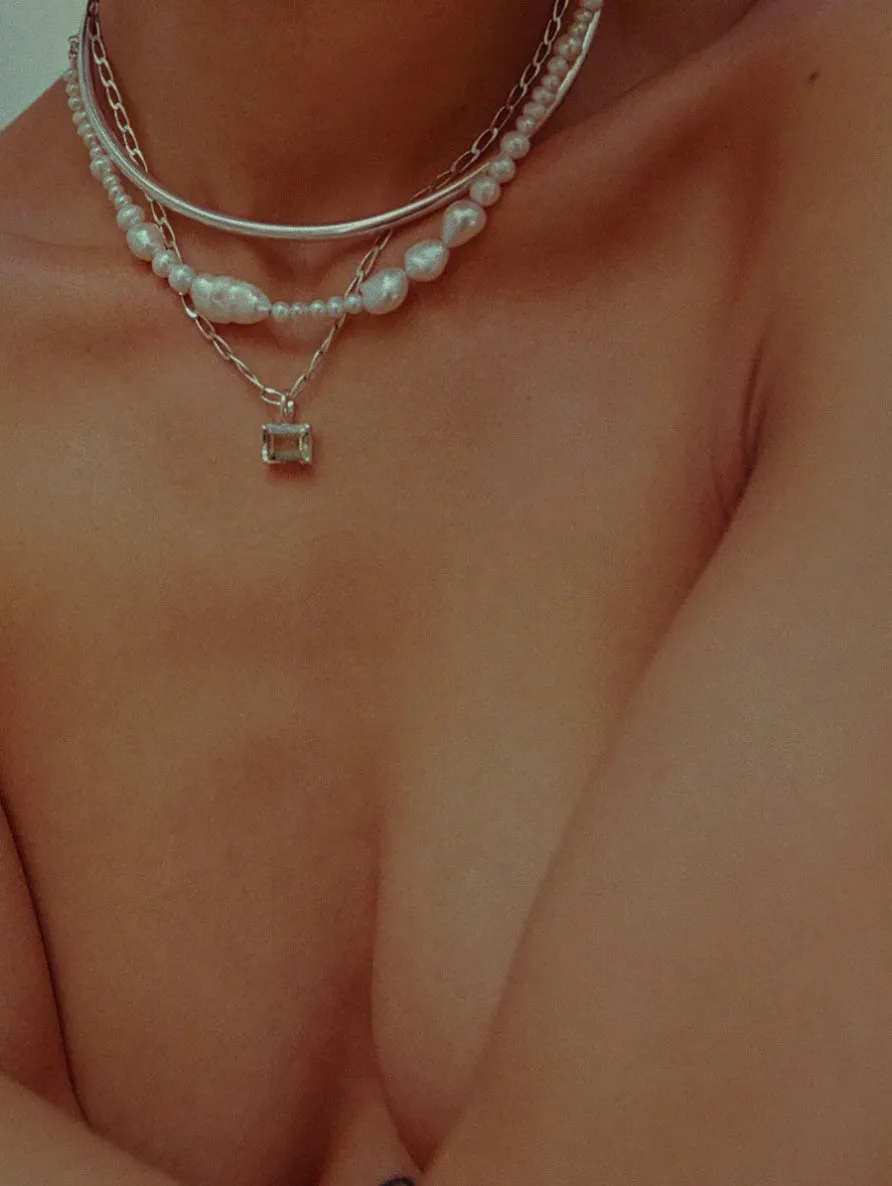 Faris Gem Necklace - Silver / Green Amethyst sold by NOMIA product image thumbnail 2